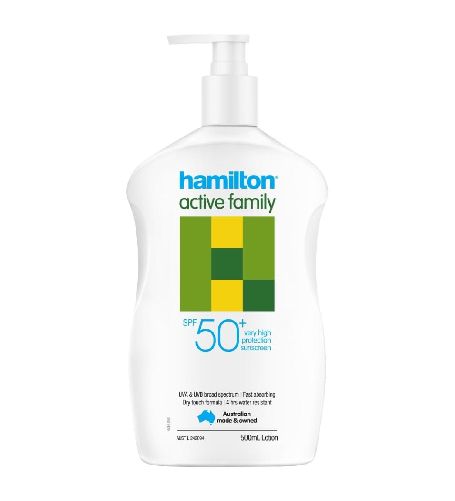 Hamilton Sun SPF 50+ Active Family Lotion 500ml