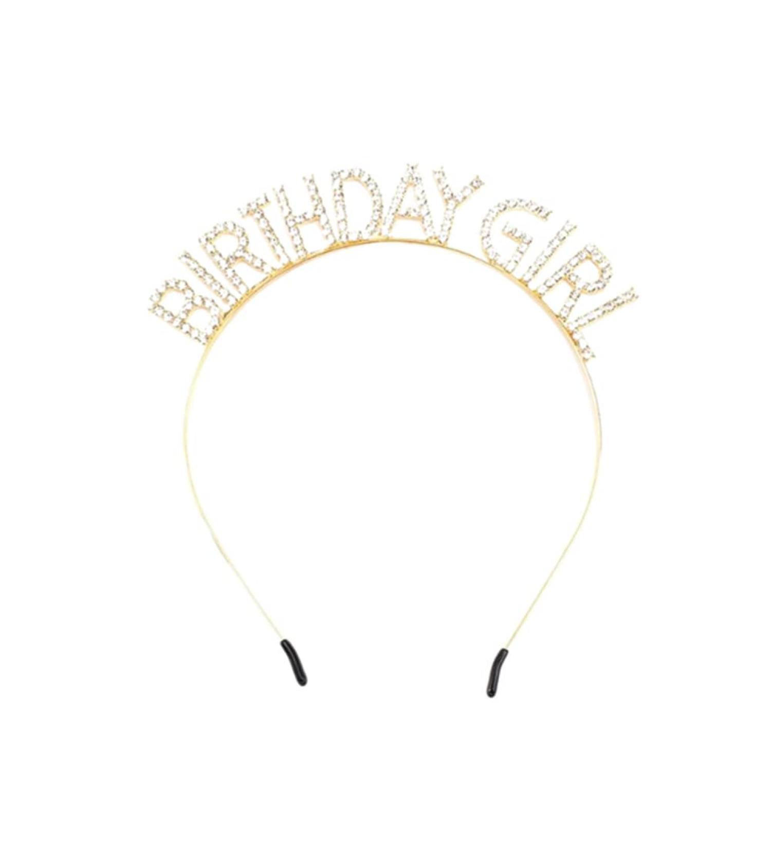 Rhinestone Diamond Princess Crown Headband for Girls Birthday Party - Gold - Buy Online on GoSupps.com