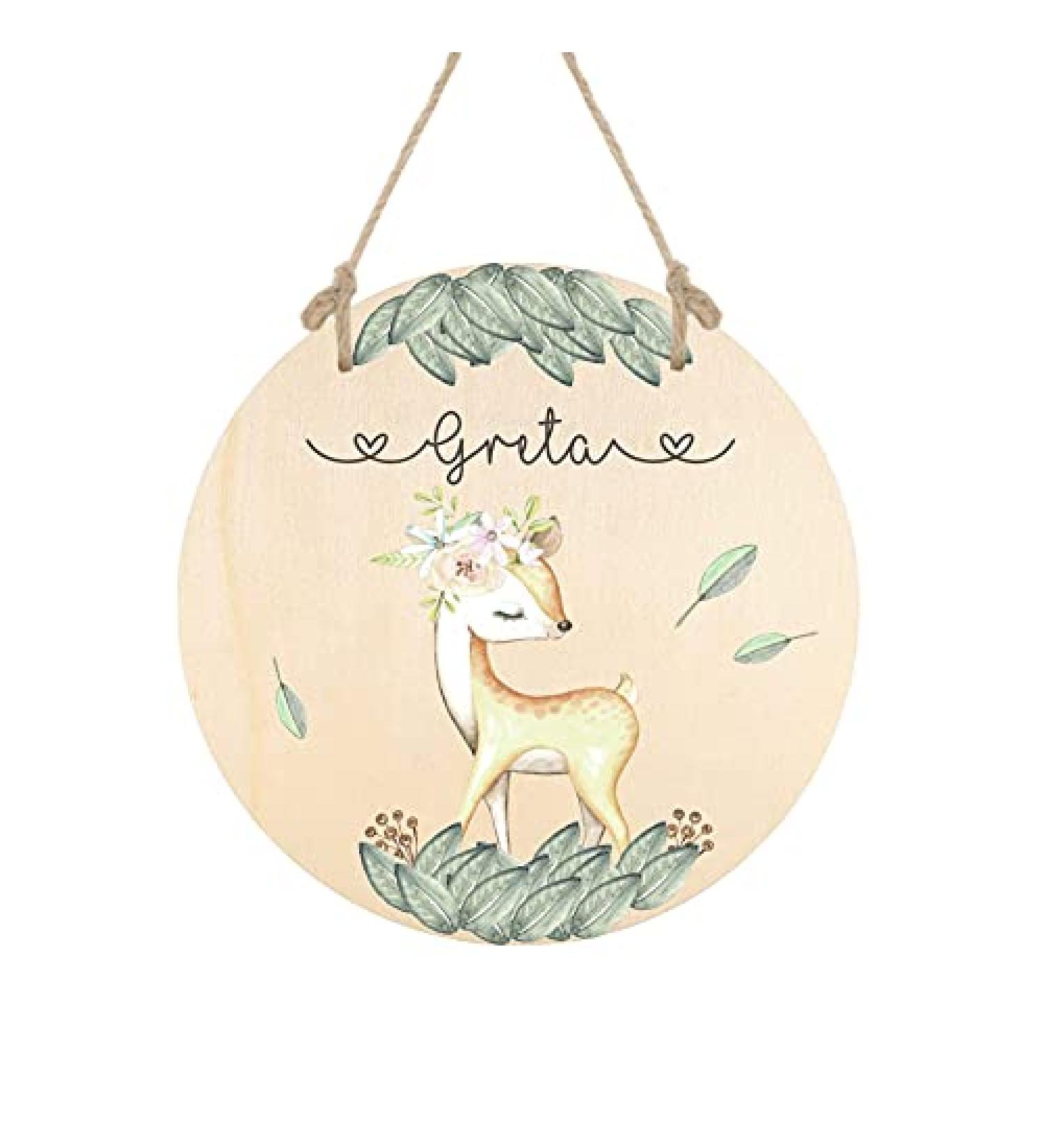 Personalized Wooden Name Sign for Children s Room | Deer Motif | Unique Gift for Girls - Greta - Buy Online on GoSupps.com