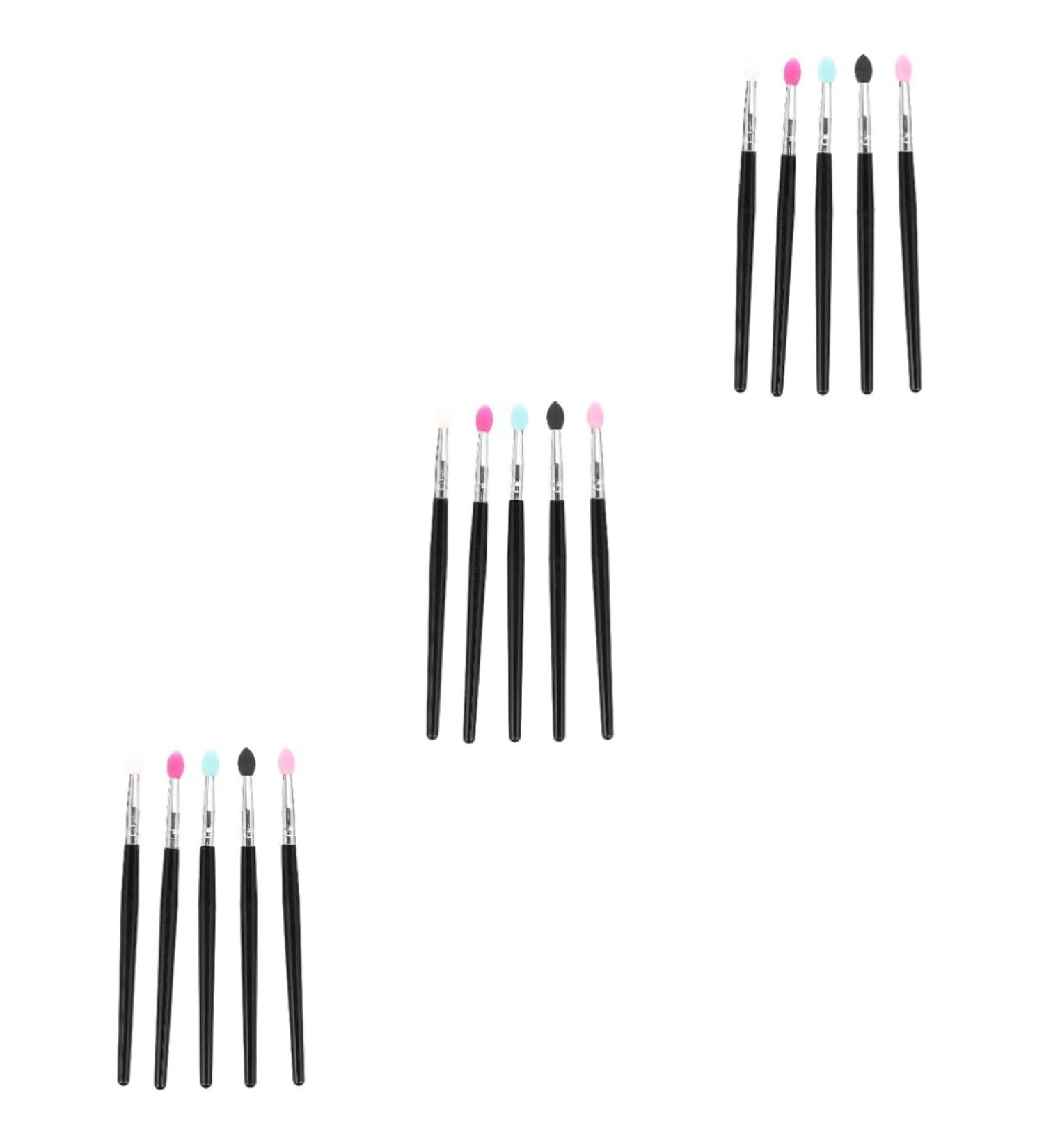 FOYTOKI 15 Pcs Silicone Eyeshadow Brush Make up Sponges Lip Balm Brush Makeup Tool Plastic Handle - Buy Online on GoSupps.com