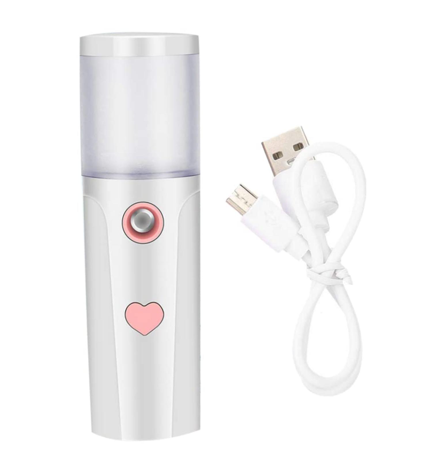 Face Mist Steamer 27ml Facial Handy Sprayer Hydrating Mister USB Rechargeable for Skin Care White - Buy Online on GoSupps.com