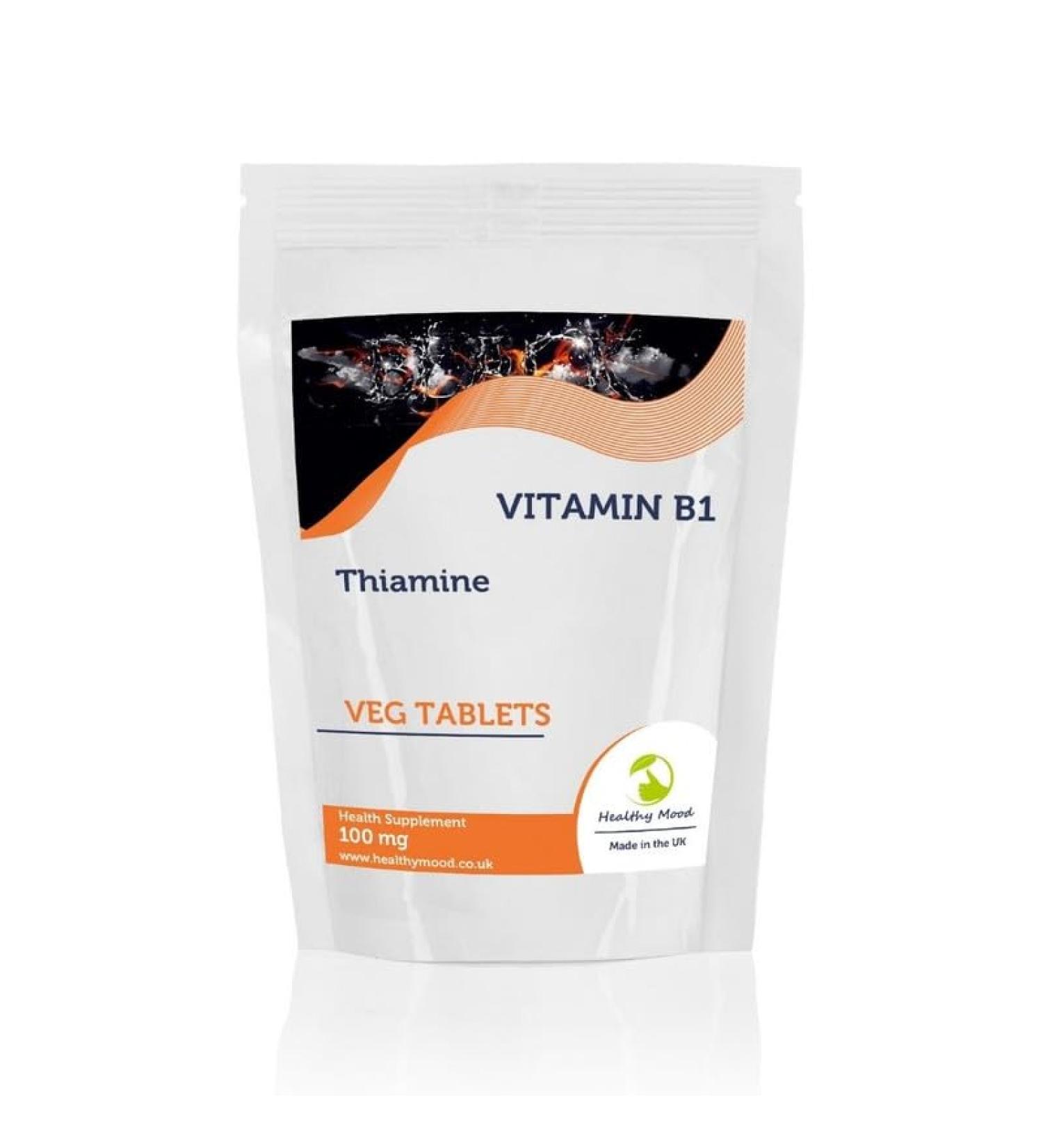 Vitamin B1 THIAMINE 100mg 120 Veg Tablets - LetterBox Friendly UK Fast Delivery - Buy Online on GoSupps.com