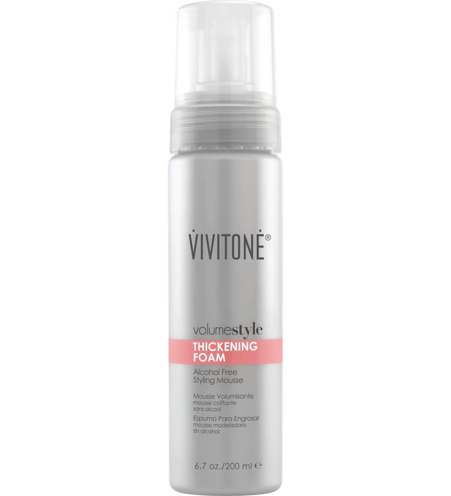 Vivitone Volume Style THICKENING FOAM 6.7 OZ. - Non-areosol Styling Mousse Volumize and Shine UV Rays Protection