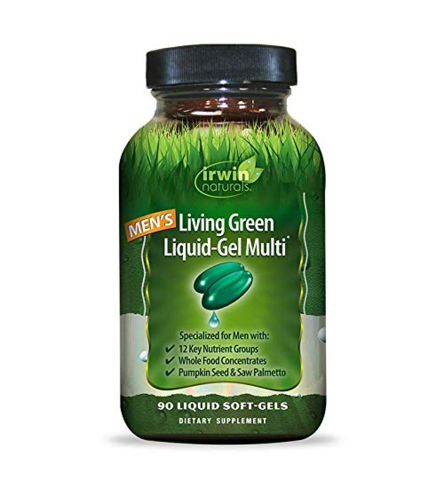 Irwin Naturals Men's Living Green Multi - 90 Liquid Soft-Gels | Optimal Health Support - Buy Online on GoSupps.com