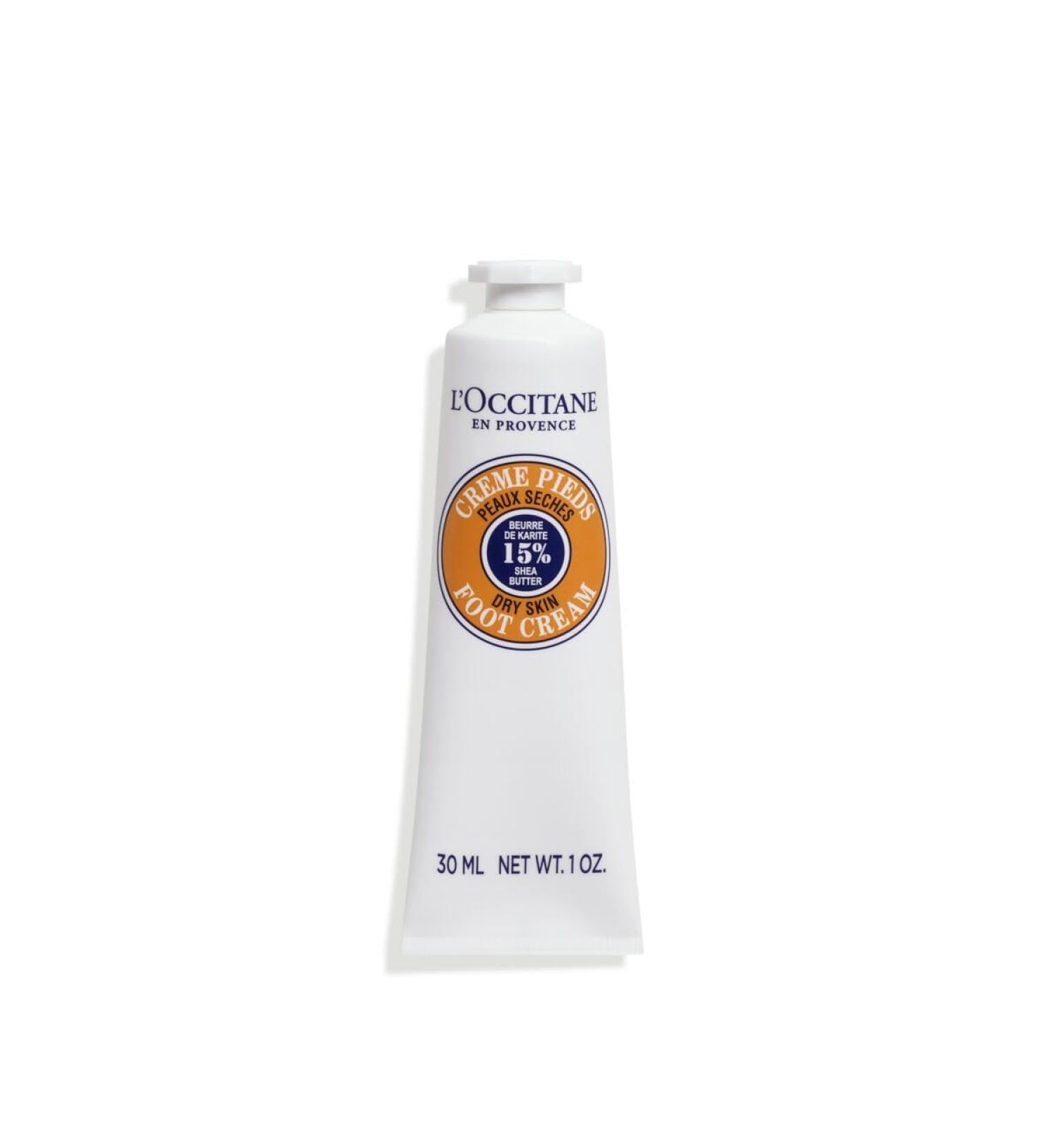 L'OCCITANE Travel Sized Shea Butter Foot Cream 30ml | Enriched with Shea Butter | 98% Readily Biodegradable & Vegan | Clean & Luxury Beauty Foot Moisturiser for All Skin Types