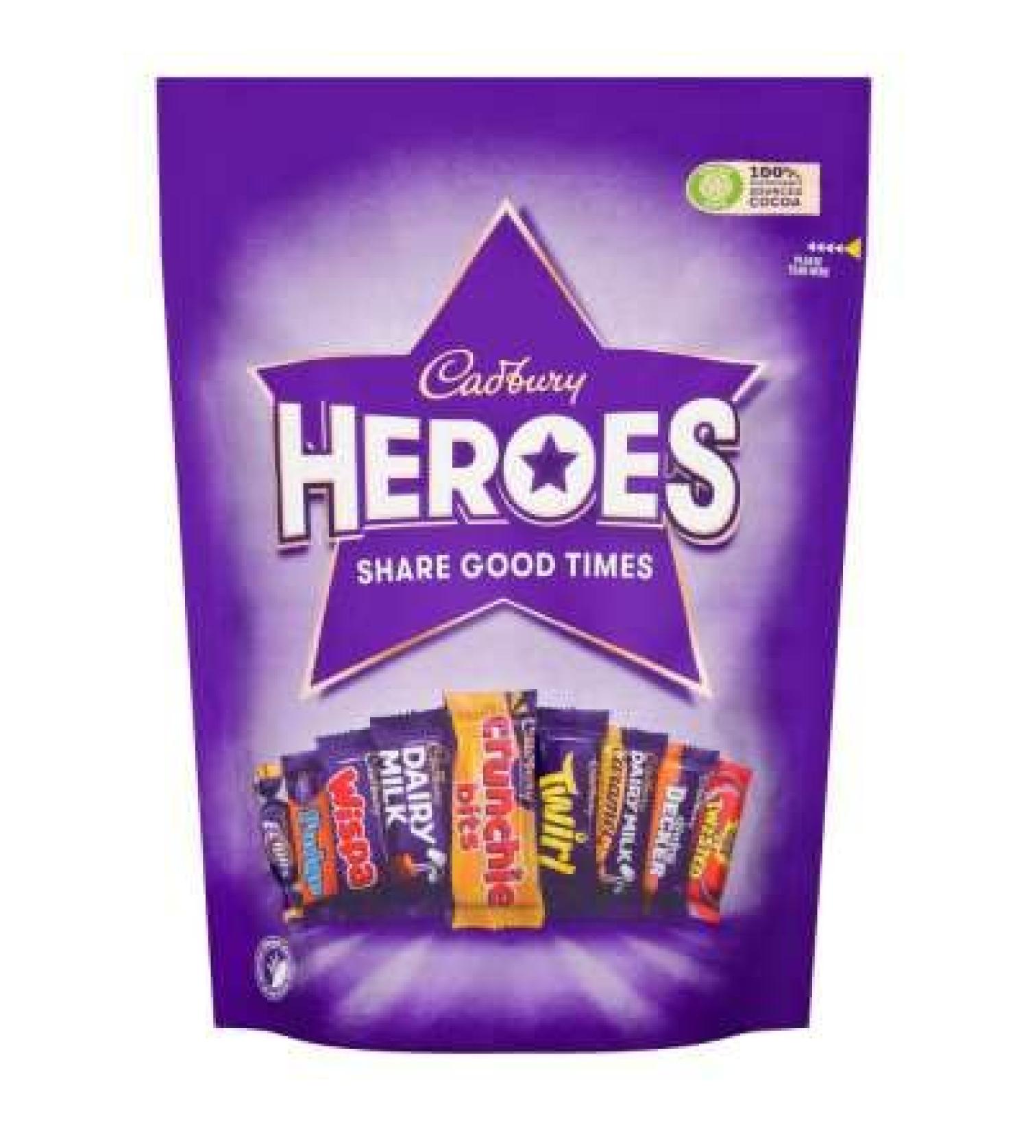 Cadbury heroes share size candy bag 300gram each bag (pack of 3 bags) Imported from England