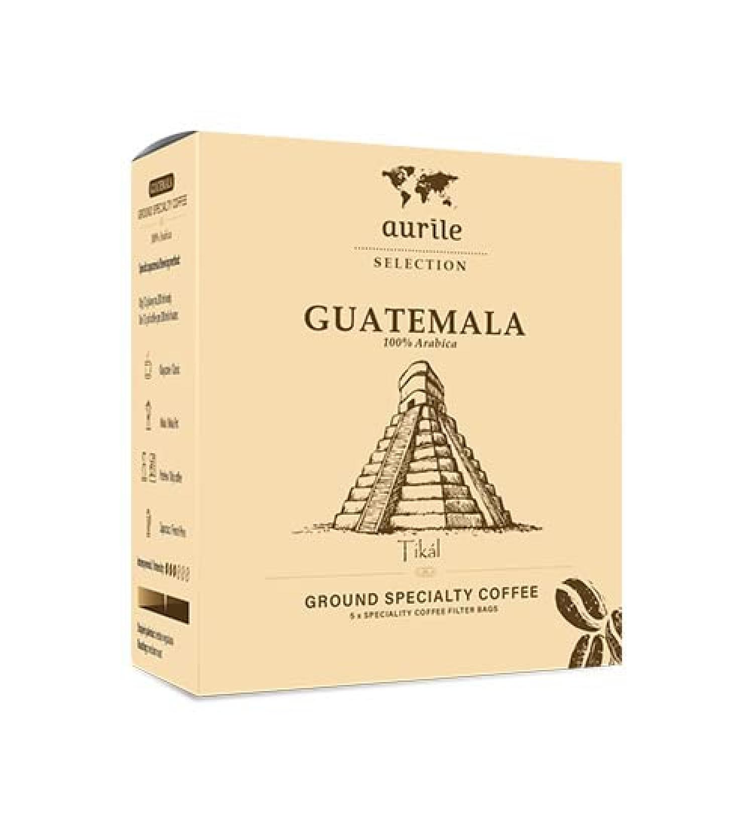 AURILE Guatemala Ground Specialty Coffee 100% Arabica 5 x10g Filter Bags 50g