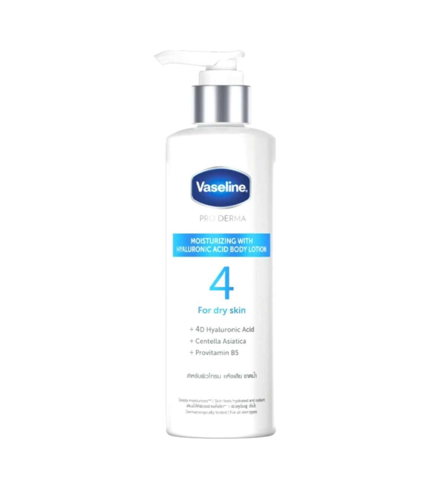 Vaseline Proderma Moisturizing With Hyaluronic Acid Body Lotion 4 dry skin. +4D Hyaluronic acid Centella Asiatica and Provitamin B5 95ml - Buy Online on GoSupps.com
