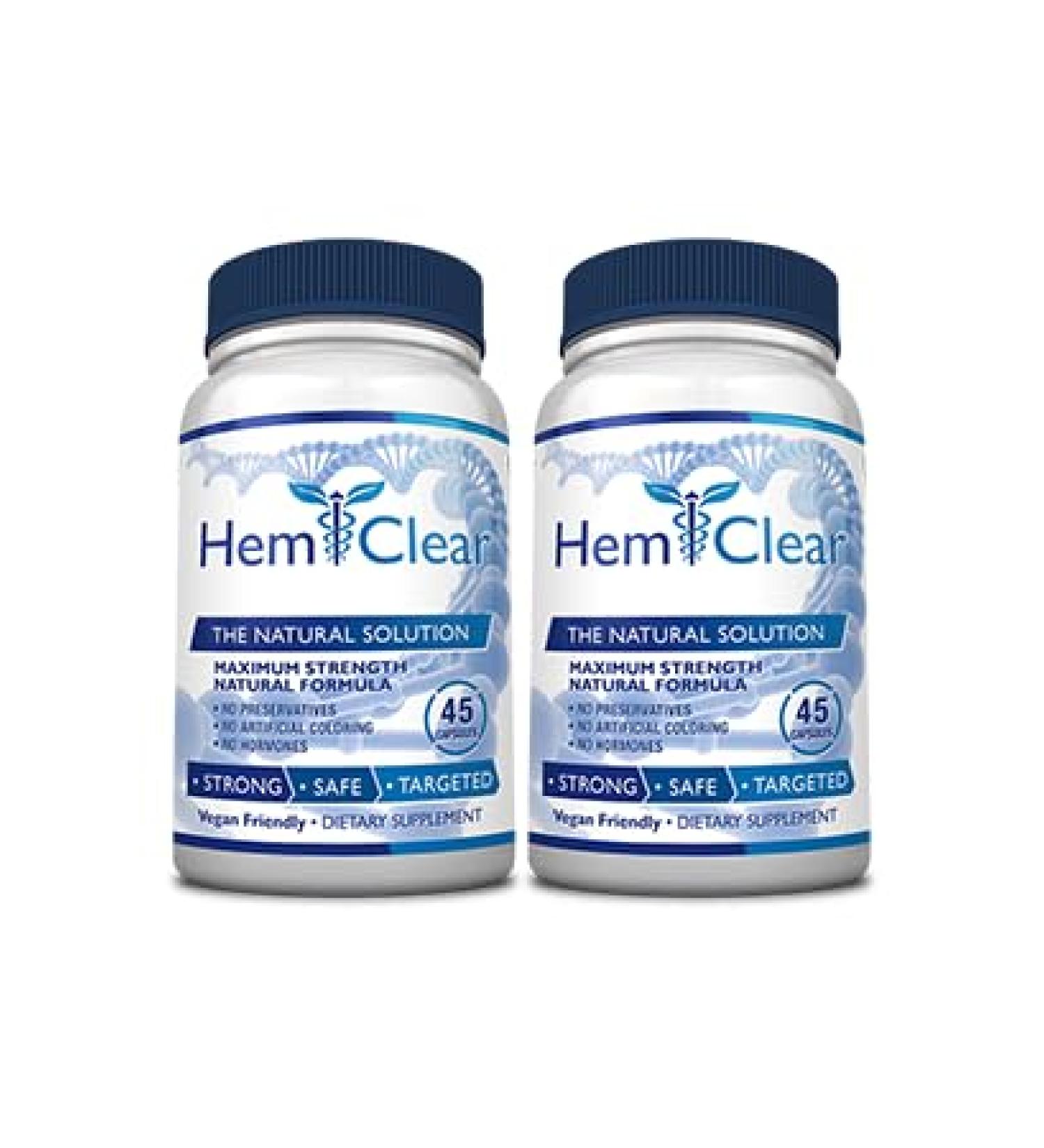 HemClear for Hemorrhoids - Vegan Formula for Hemorrhoid Relief & Vascular Health - Maximum Strength 2 Bottle 90 Capsules - Buy Online on GoSupps.com
