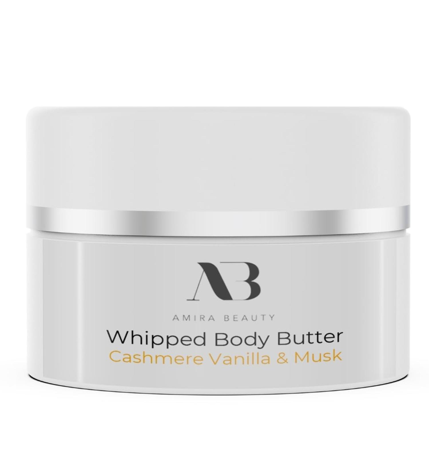 Amira Beauty Body Butter - Whipped Rich Lightweight Hydrating Coconut Oil & Vitamin C to Soften & Moisturize Skin - Scented with Cashmere Vanilla & Musk Body Lotion 2.4 oz - Buy Online on GoSupps.com