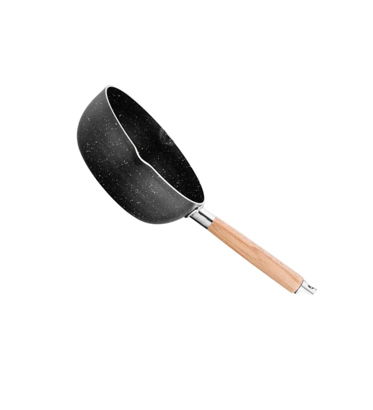 ABOOFAN 2pcs Maifan Stone Noodles Pan Iron Frying Pan Small Soup Pot Wok for Induction Cooktop Non Stick Frying Pan Cooking Pan with Lid Cooker Pan Wood Noodle Pot Wooden Handle - Buy Online on GoSupps.com