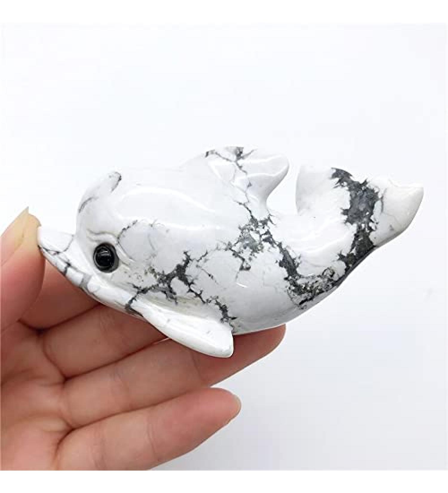 Natural Crystal Rough Lovely 1pc Natural Stone White Turquoise Dolphin Handmade Carved Animal Powerful Statue Natural Quartz Crystals - Stones - Buy Online on GoSupps.com