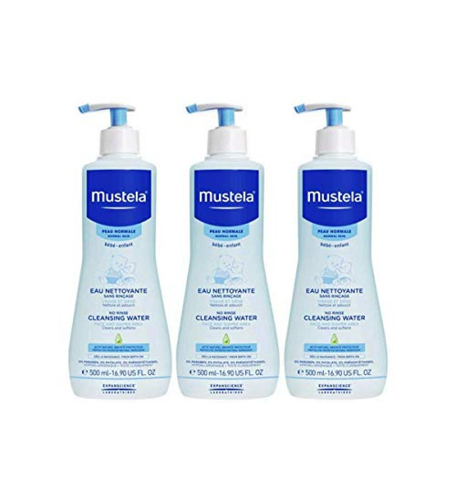 Mustela Cleansing Water without Rinsing Normal Skin Pack of 3 x 500 ml