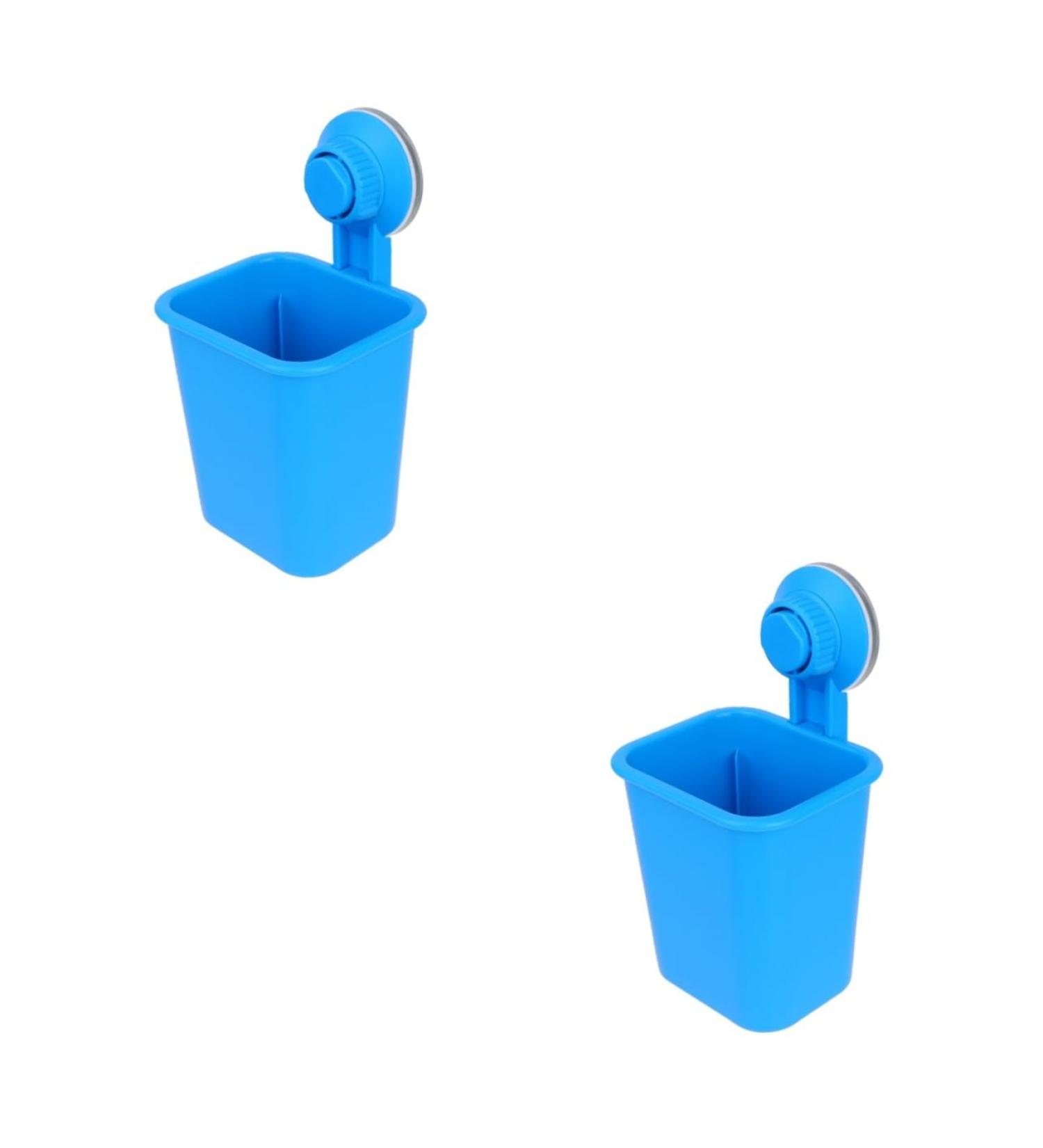 Alipis 2 Pack Toothbrush Organizer Wall-Mounted Suction Holder for Bathroom Storage - Self-Adhesive Toothbrush & Razor Bracket - Ideal for Kids & Adults - Blue 17x11cm - Buy Online on GoSupps.com