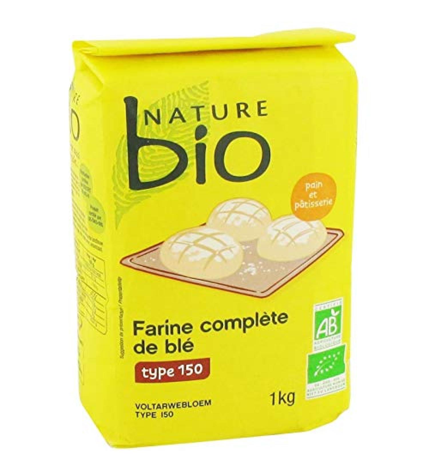 NATURE BIO - Whole Wheat Flour T150 1Kg - Pack of 4 - Sold by the Pack - Buy Online on GoSupps.com