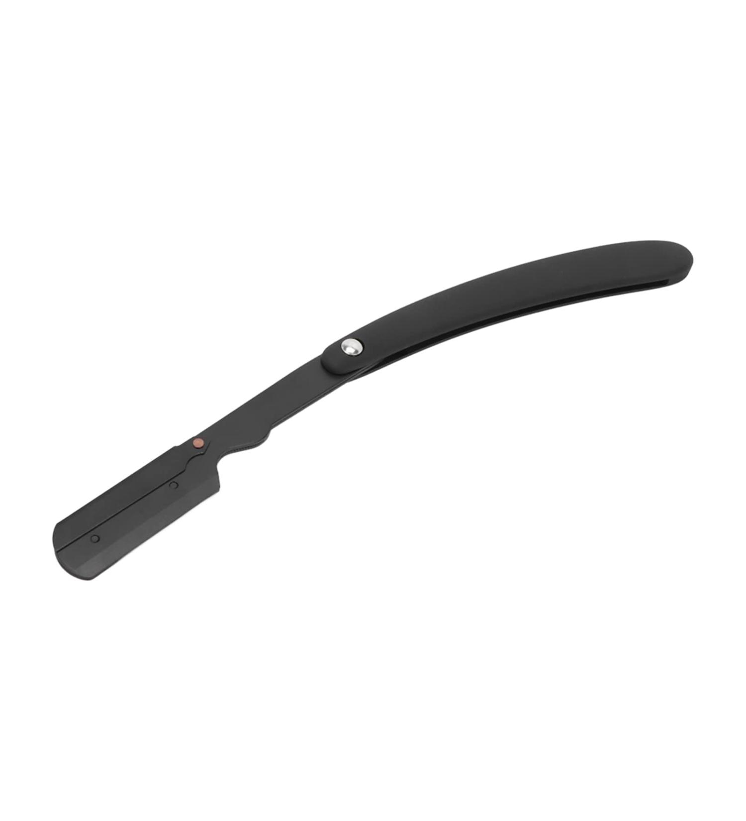 Professional Barber Straight Edge Razor | Stainless Steel Comfortable Handle Single Edge Blades - S80 Black - Buy Online on GoSupps.com