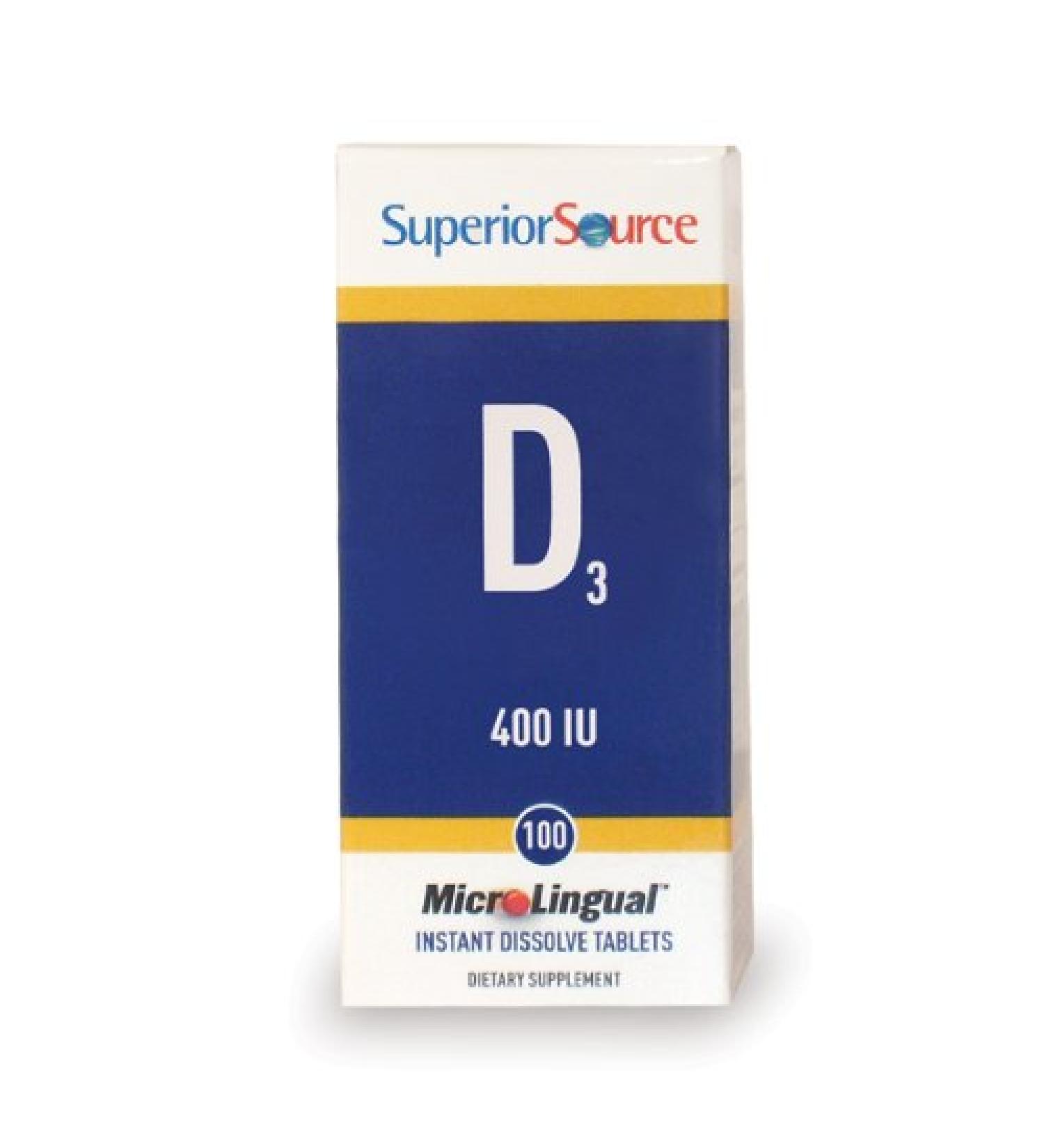 Superior Source D3 400 IU 100 MicroLingual Instant Dissolve Tablets
