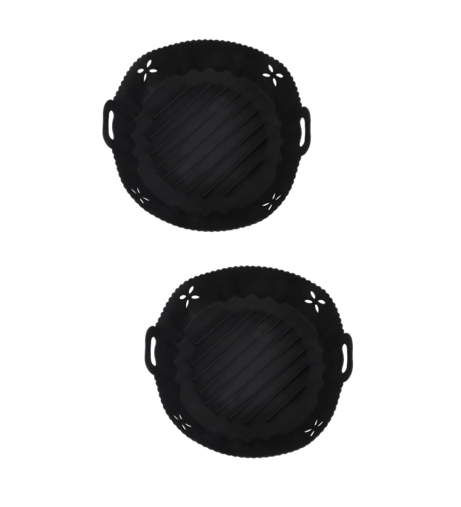 Alipis 2pcs Air Fryer Supply Kitchen Baking Liner Air Fryer Pot Aluminum Pans with Lids Airfryer Blackx2pcs 20x6.5cmx2pcs - Buy Online on GoSupps.com