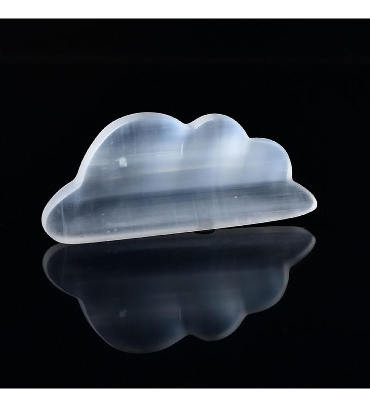 Cloud Shaped Bowl Natural Selenium Crystal Gypsum Cast Disc Reiki Gem Specimen Home Bowl Decorating Gift - Buy Online on GoSupps.com