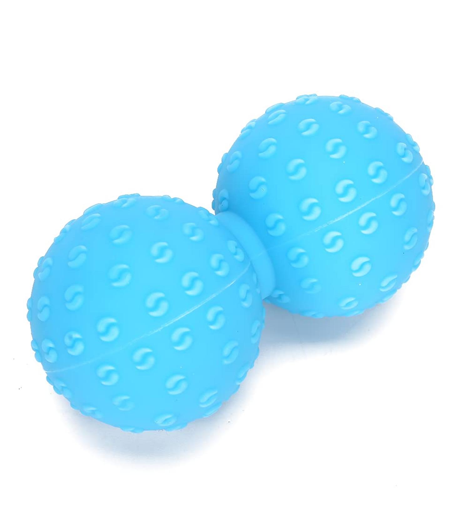 Verdant Touch Yoga Gym Ball - Double Massage Ball for Muscle Relaxation & Deep Tissue Massage | Blue Fitness Ball for Legs & Shoulders - Buy Online on GoSupps.com