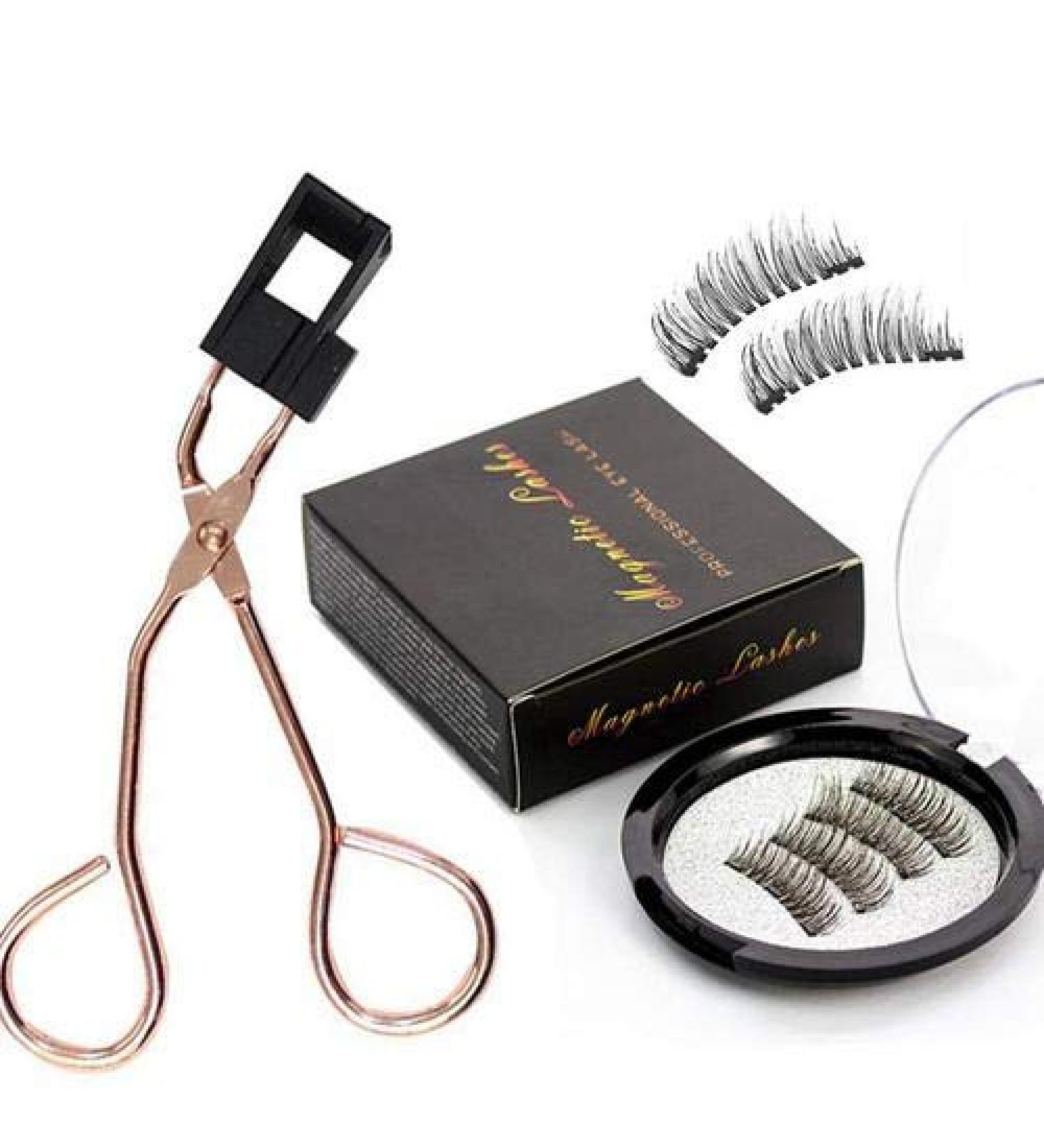 4PCS Dual Magnetic Eyelashes Set - No Glue Needed | Reusable Soft 3D Lashes Extension for Natural Look | Includes Applicator - Buy Online on GoSupps.com