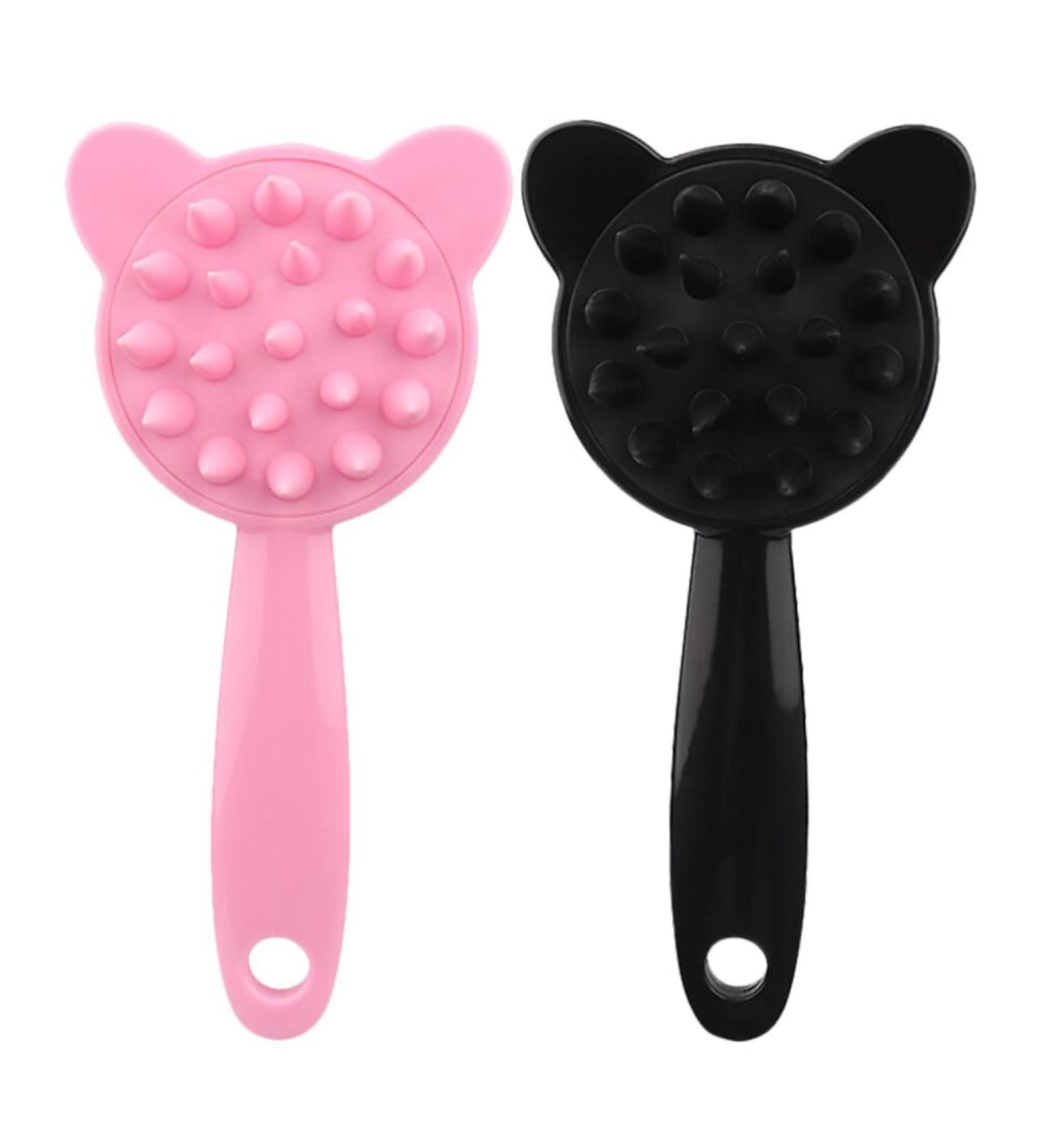 Minkissy Silicone Head Skin Massage Device - 2-Piece Shampoo Brush & Scalp Scrubber with Long Handle for Ultimate Hair Care & Scalp Massage - Buy Online on GoSupps.com
