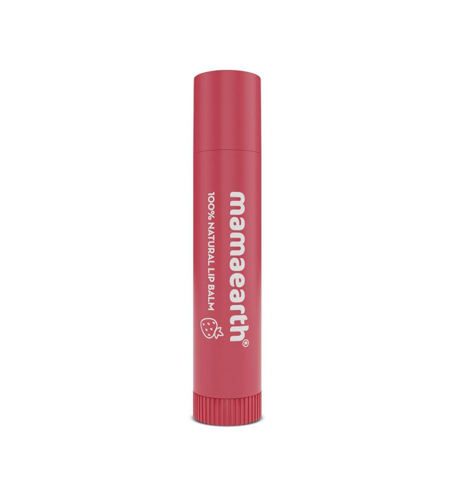 Mamaearth Nourishing Tinted Lip Balm with Natural Red Tint | 12 Hour Moisturization with Vitamin E & Strawberry | Relieves Dry Chapped Lips & Makes Lips Soft & Supple | 0.14 Oz/4g - Buy Online on GoSupps.com