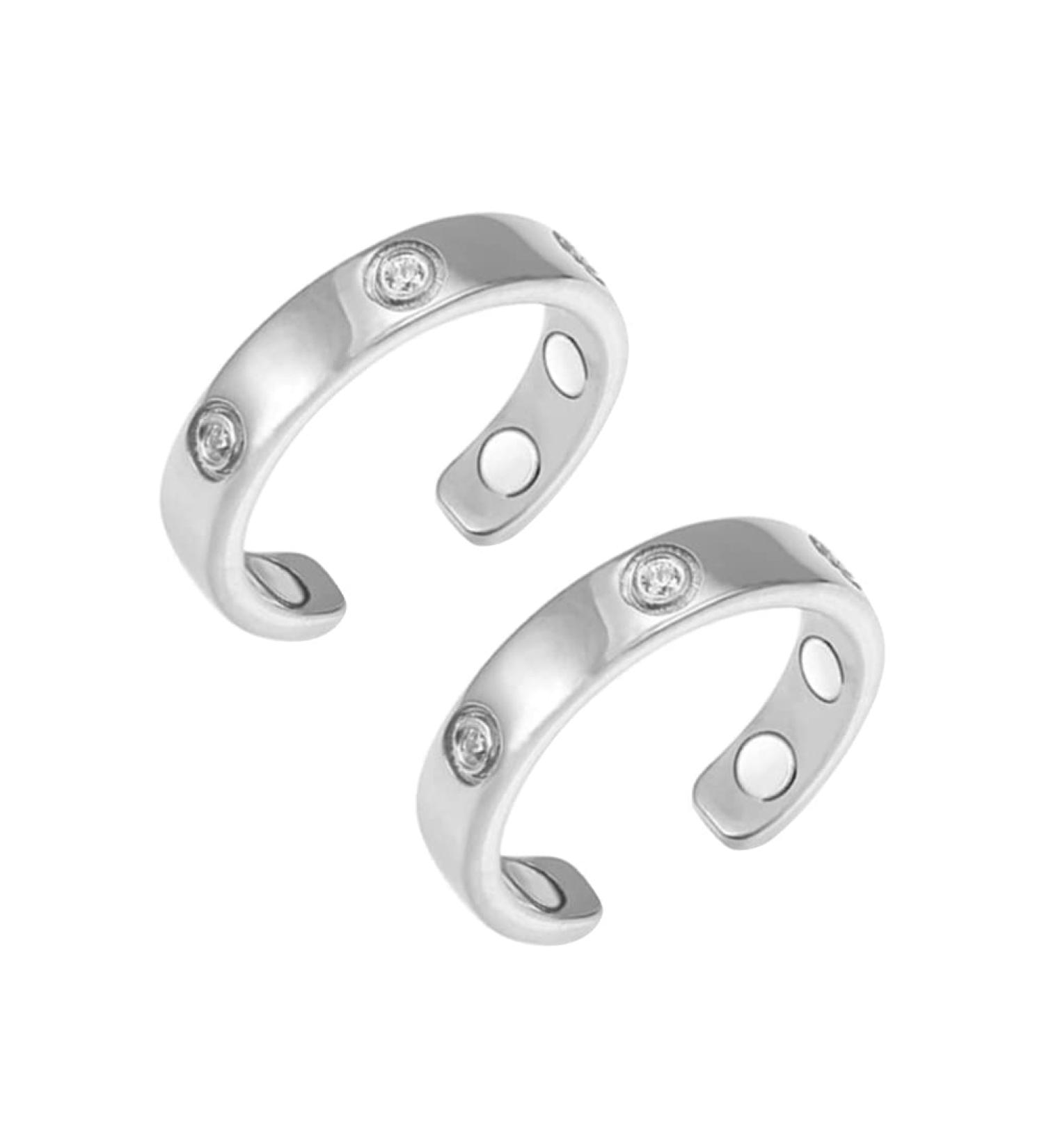 Buy Tianbi Magnetic Therapy Rings - 2 Pieces for Lymphatic Drainage & Weight Loss | Adjustable Slim Rings for Men & Women - Buy Online on GoSupps.com