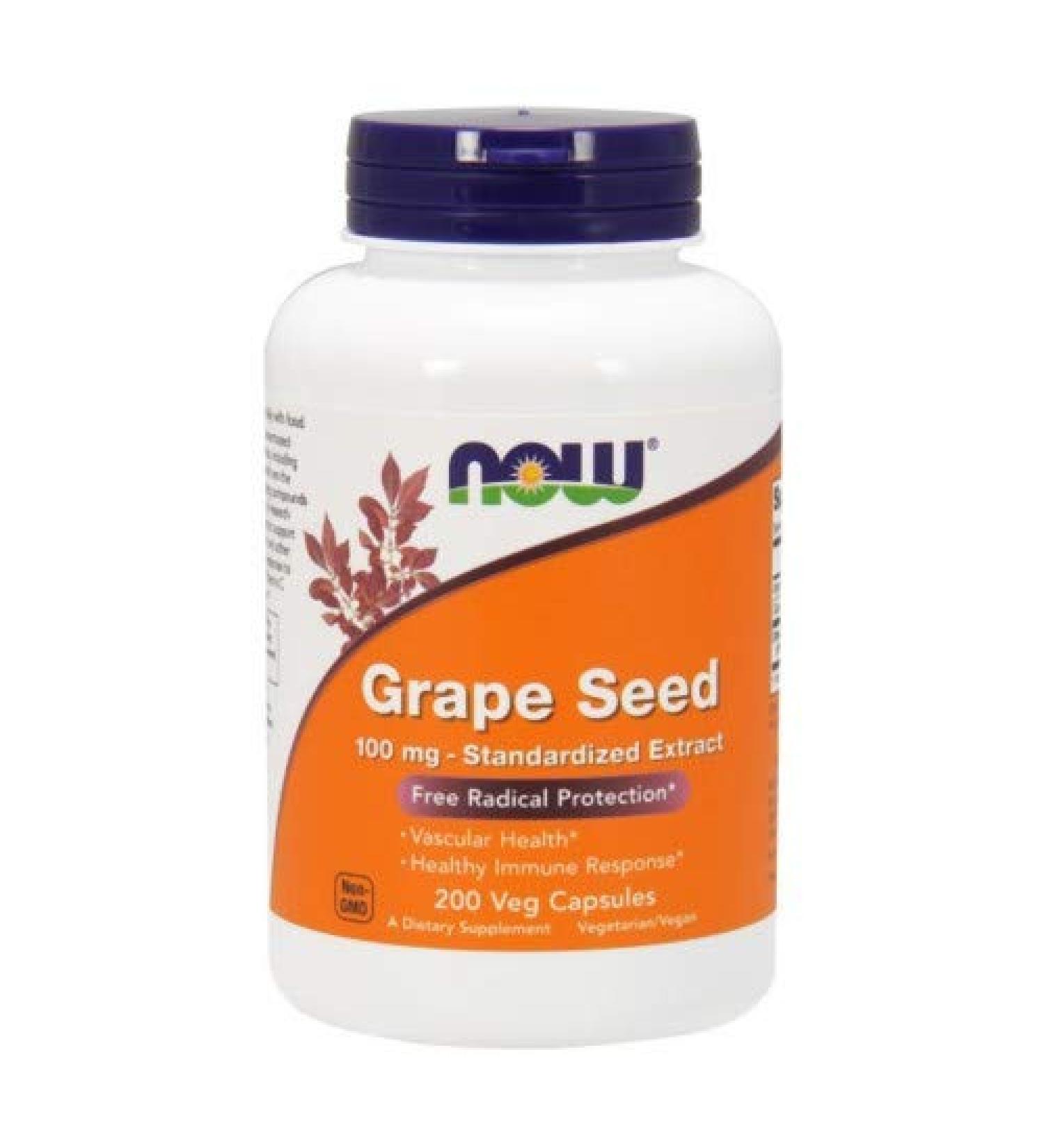 Grape Seed 100 mg 200 Caps by Now Foods (Pack of 3)