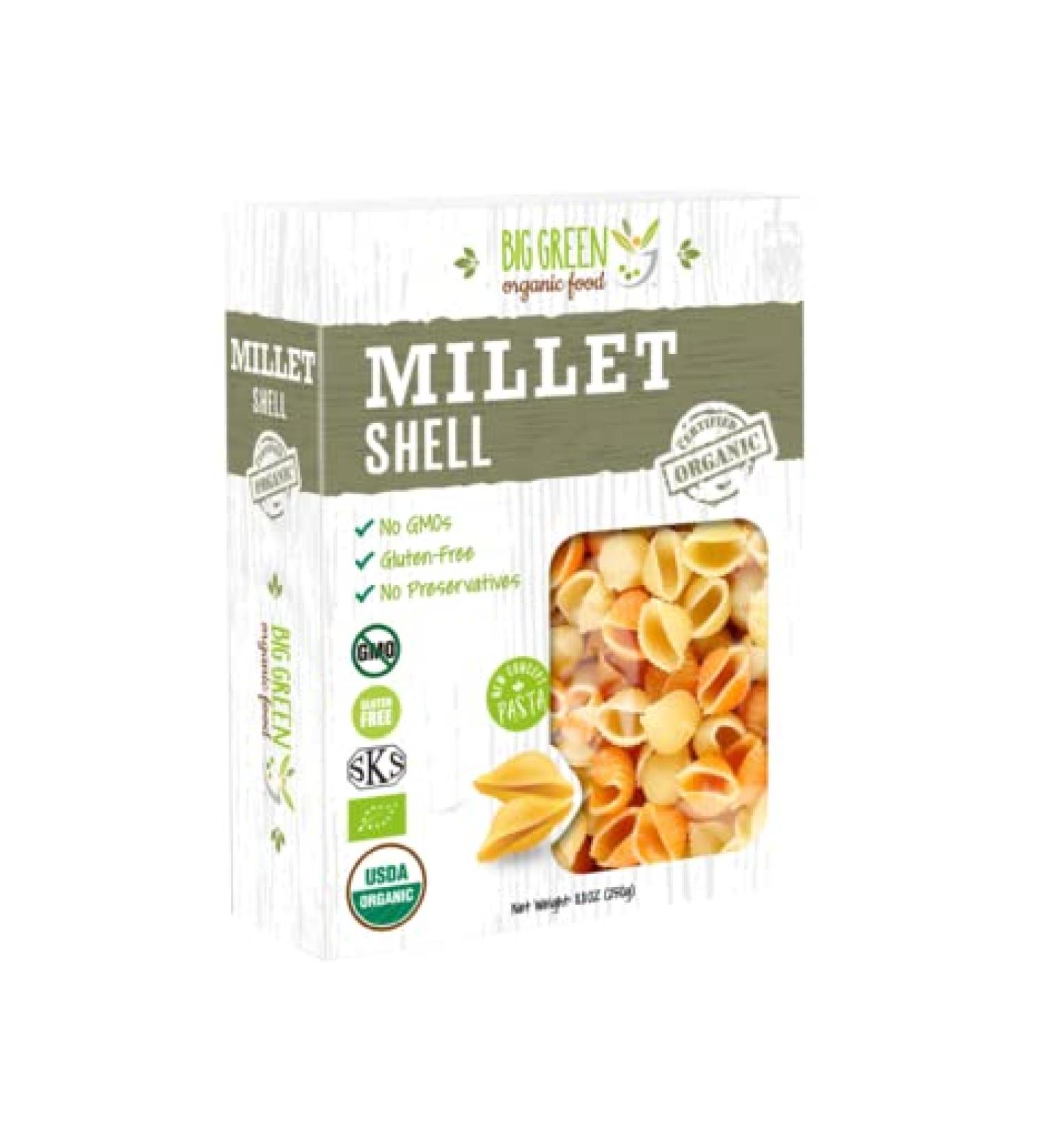 Organic Millet Shell - Gluten-Free, Lectin-Free, Non-GMO, Vegan - 6g Protein - Wheat & Rice Alternative - 8.8oz (1 Pack) - Buy Online on GoSupps.com
