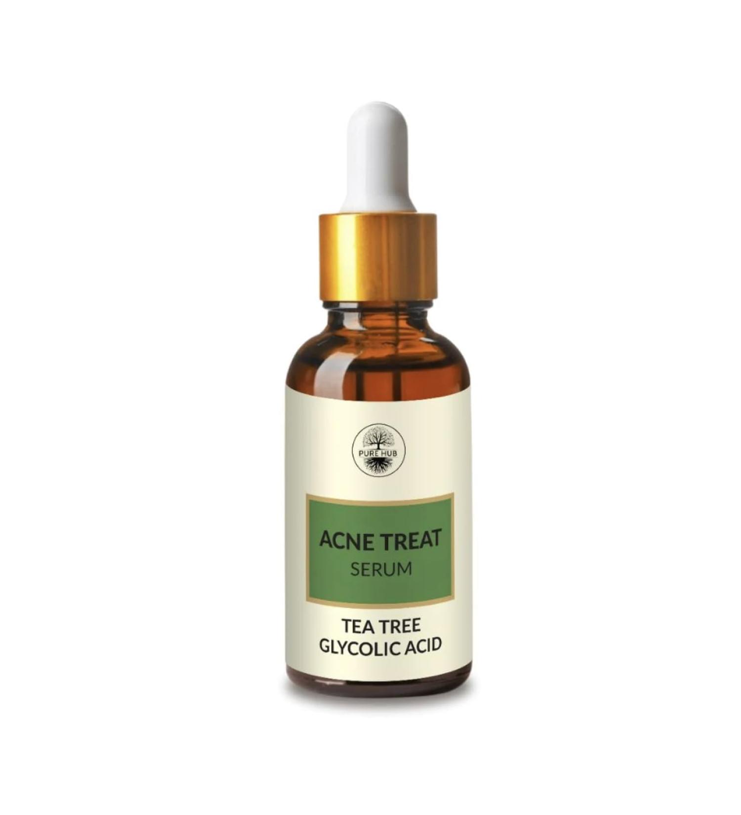 PureHub Organic Skincare Acne Treat Serum- Tea Tree & Glycolic acid - 30ml - Buy Online on GoSupps.com