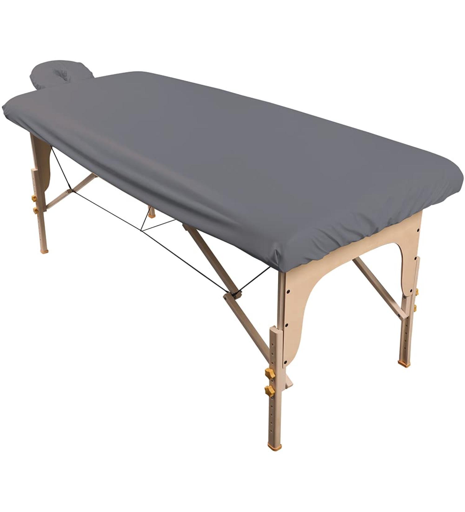 ForPro Waterproof Massage Table Cover Set - Machine Washable Fitted Sheet & Face Rest Cover, Cool Grey - Buy Online on GoSupps.com