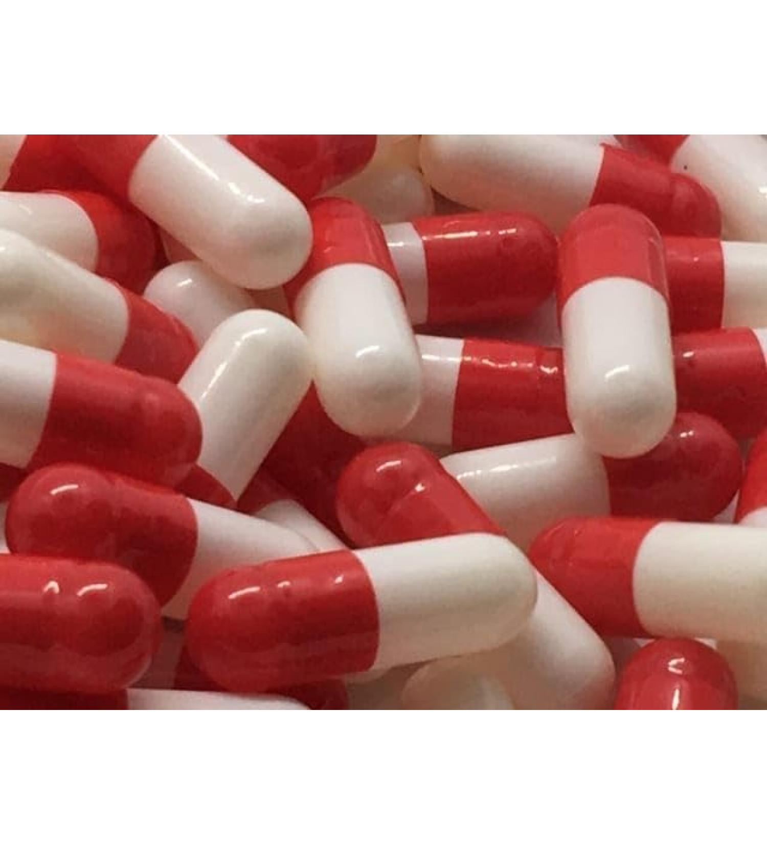 200 Size 1 Red - White Empty Gelatin Capsules Gelatine Hard Pill Cases Self Fill - Buy Online on GoSupps.com