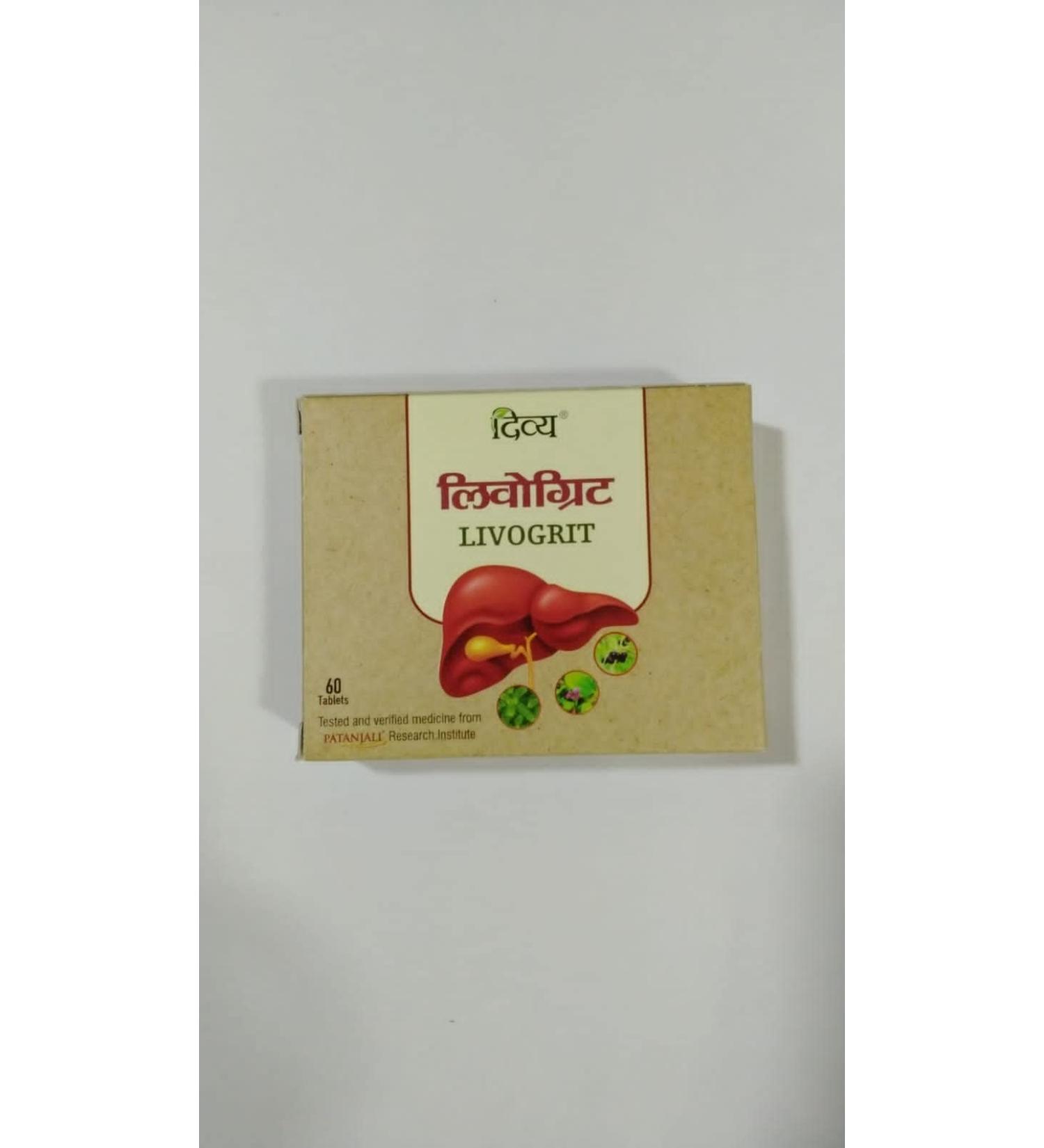 Patanjali Divya Livogrit Tablet (60 TAB) - Herbal Liver Support Supplement - Buy Online on GoSupps.com