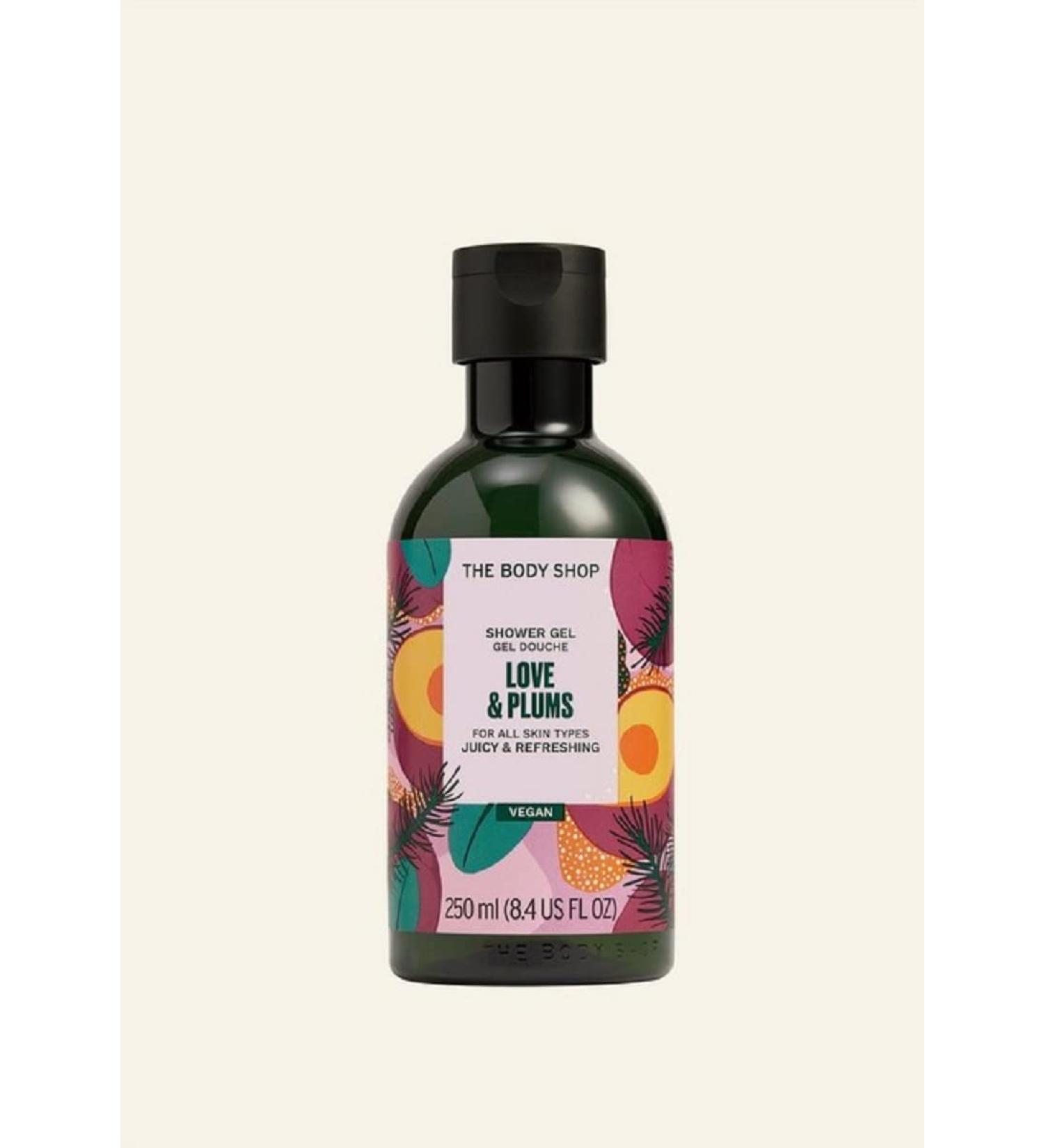 The Body Shop Love Plums Shower Gel Juicy Sweet scent Festive Vegan 250ml