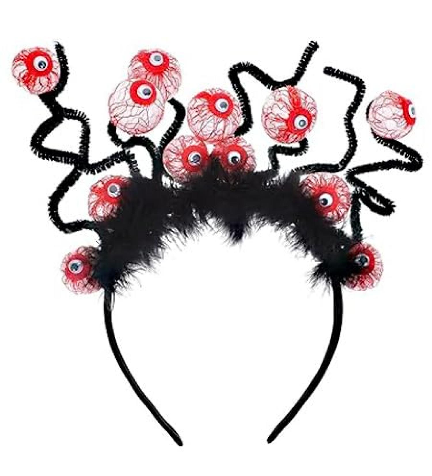 Fashband Halloween Headband Feather Eyeballs Hair Band Black Scary Headband Party Costume Hair Accessories Day of The Dead for women - Buy Online on GoSupps.com