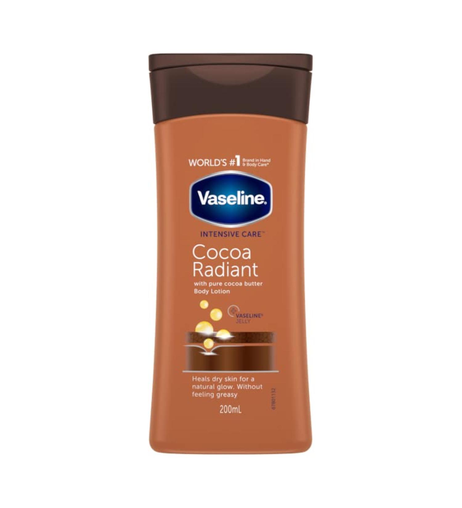 Vaseline Radiant Cocoa Body Lotion for Dry Skin 6 x 200 ml