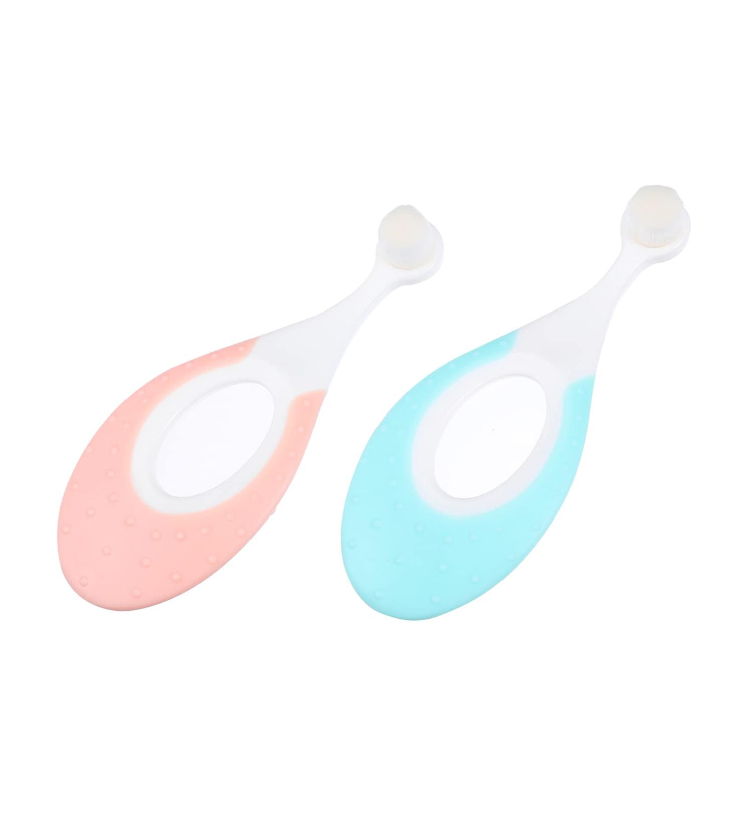Hapinary Baby Toothbrush Set - 2 Super Soft Manual Toothbrushes for Children | Gentle Bristles for Sensitive Teeth - Buy Online on GoSupps.com