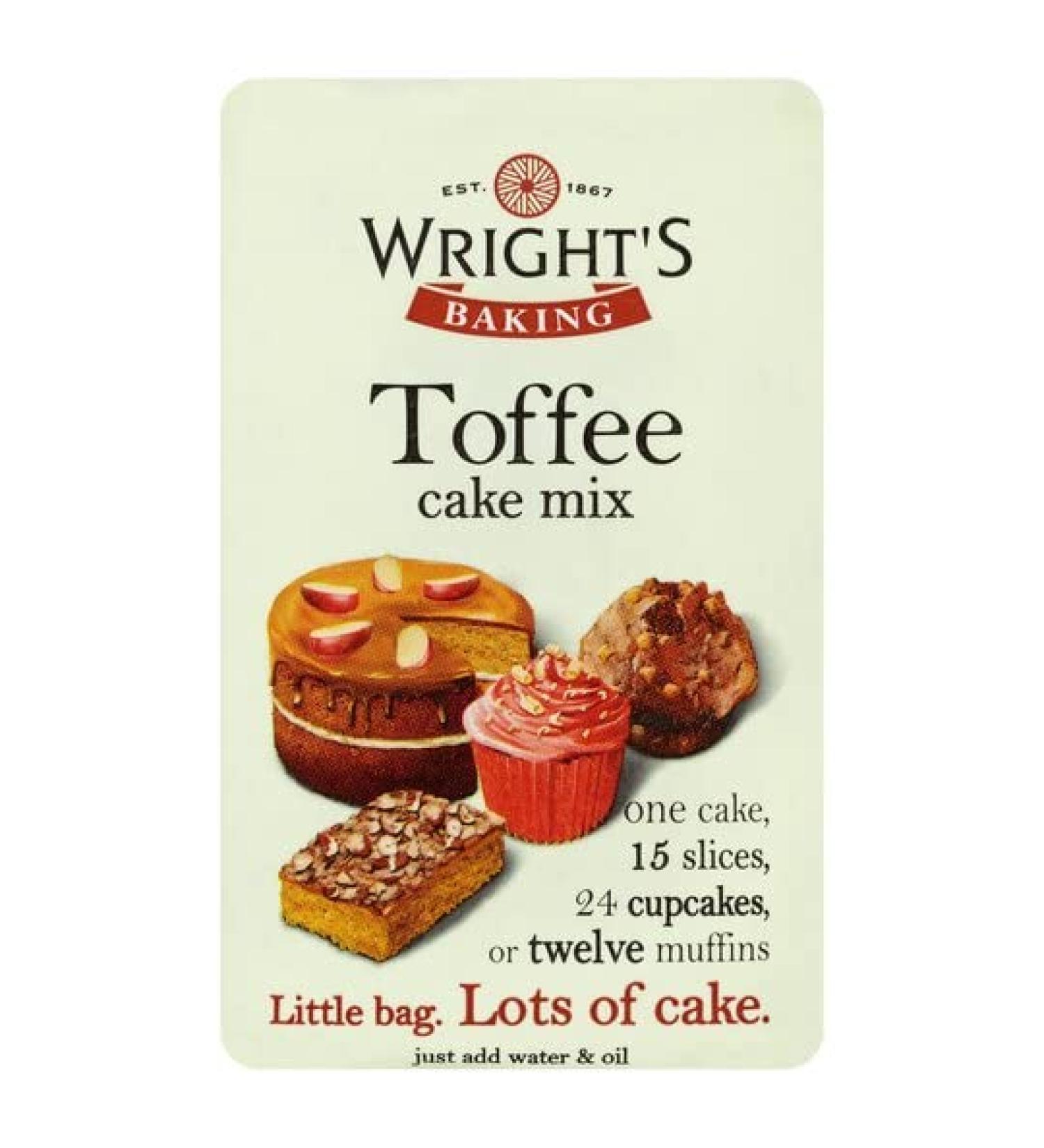 Wright's | Baking Toffee Cake Mix 5X500G | Toffee cake mix with real toffee pieces can be used to bake light & moist cakes slices muffins or cupcakes - Buy Online on GoSupps.com