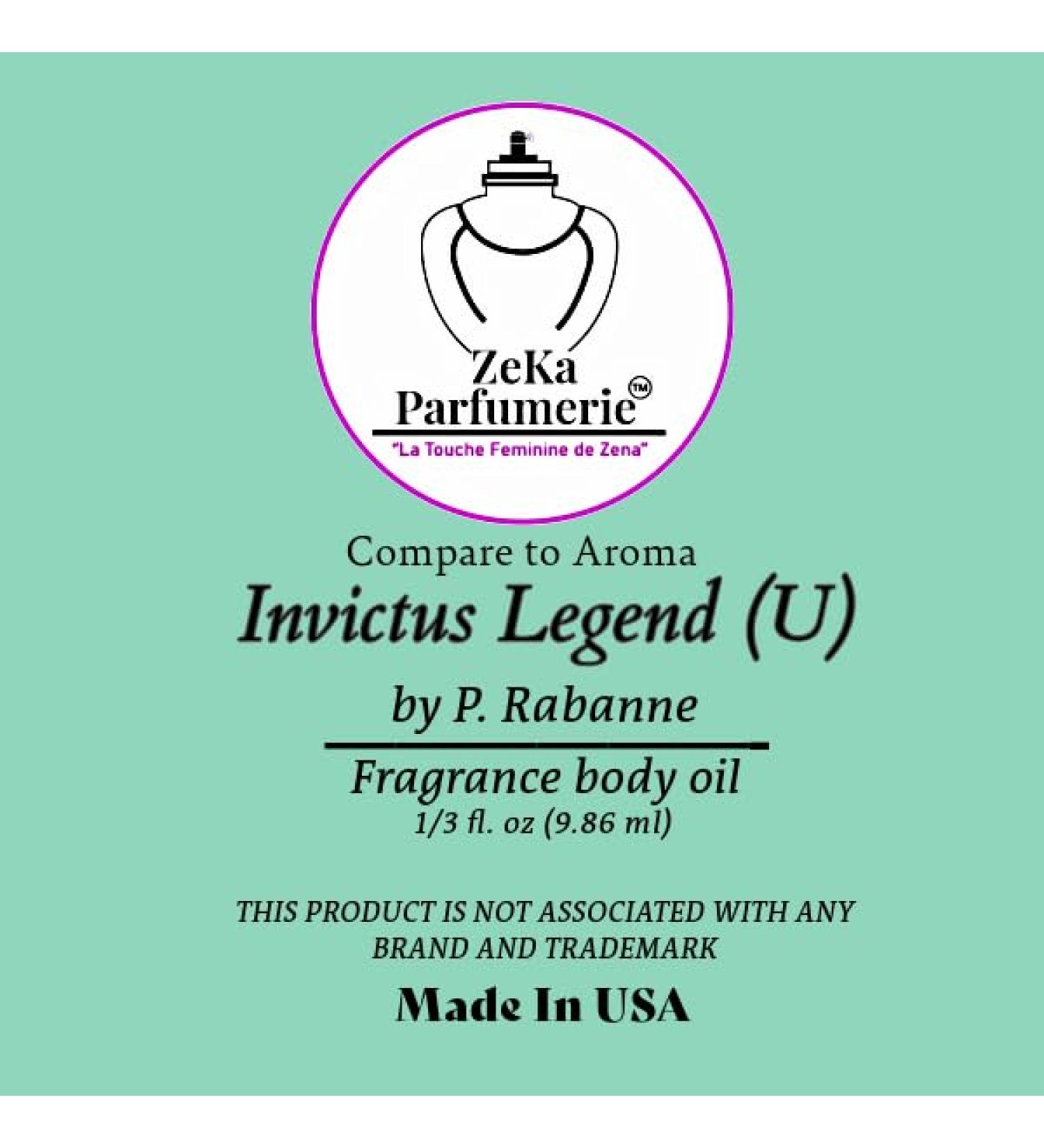 Invictus Legend Inspired Body Oil for Men - Compare to Aroma - 1/3 oz Roll-On - International Shipping Available - Buy Online on GoSupps.com