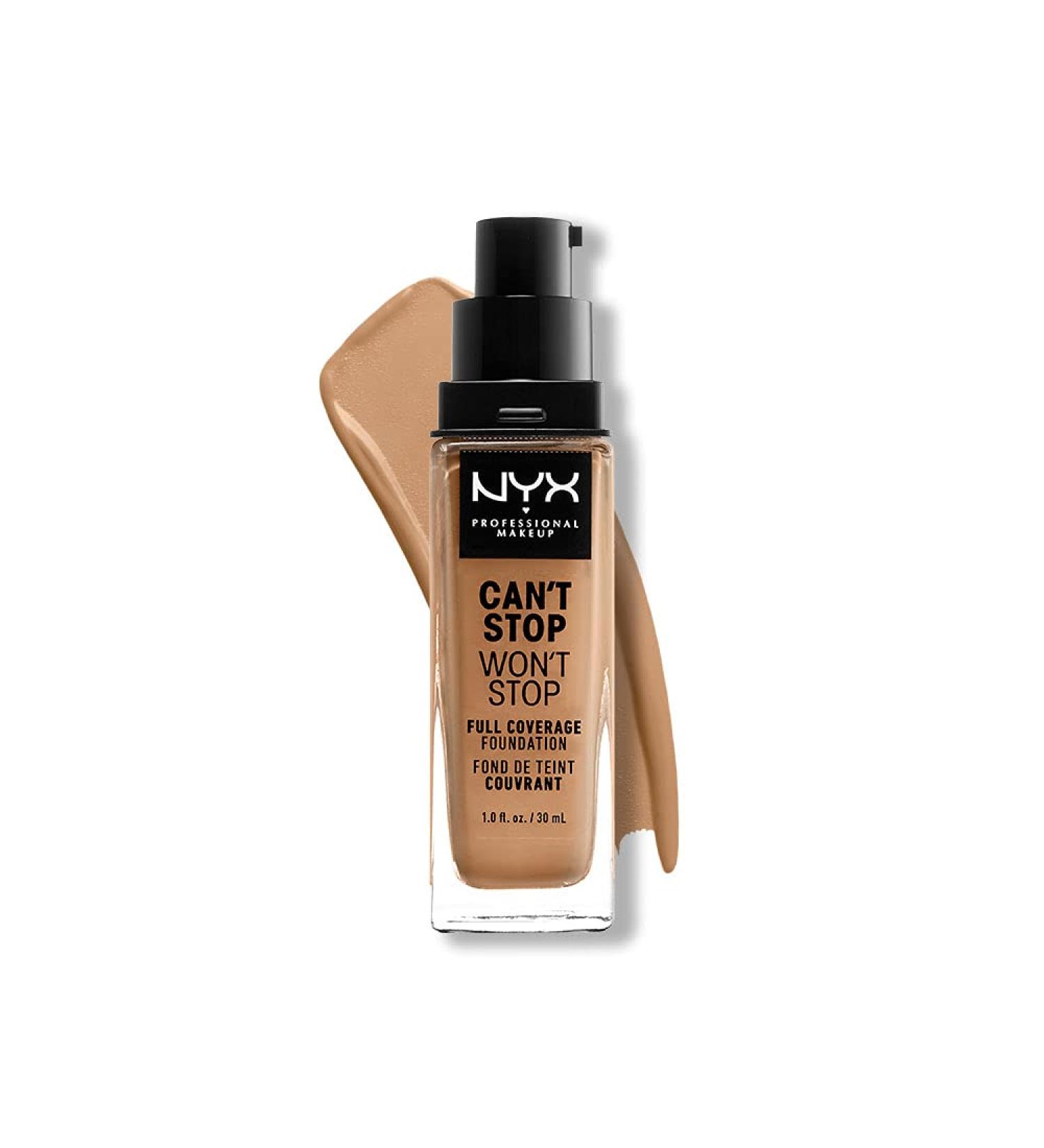 NYX Can't Stop Won't Stop Full Coverage Foundation in Camel 12.5 - Matte Finish, Long Lasting, Waterproof, Vegan Formula - Buy Online on GoSupps.com