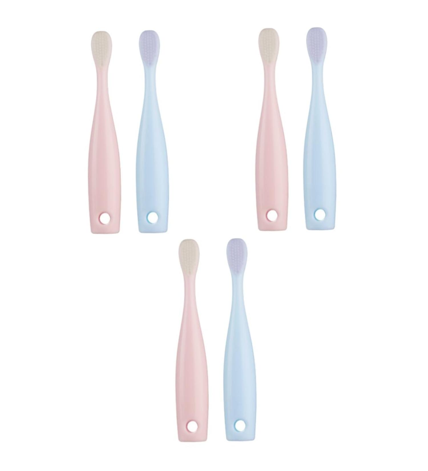 TOVINANNA 6-Pack Infant Toothbrush Set | Soft Bristle Baby Tongue Cleaners | Gentle Bathroom Care for Kids - Buy Online on GoSupps.com