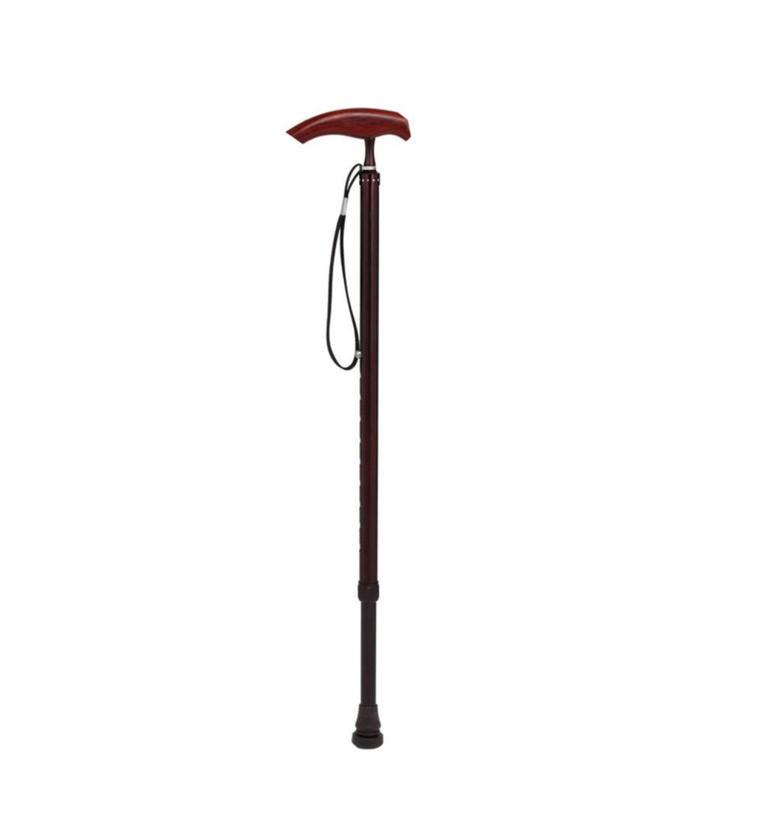 Canes Crutch Aluminum Alloy Anti-Skid Stick Hiking Poletele scopic Sticks One-Legged Walking Stick with Red Rosewood T-Handle Burgundy - Buy Online on GoSupps.com