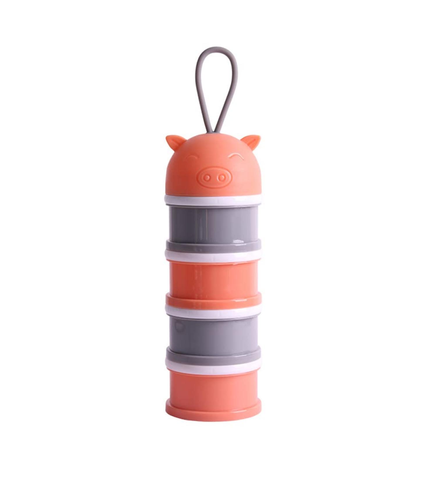 4-Layer Baby Milk Powder Dispenser & Snack Container - Non-Spill, Portable, Orange - Buy Online on GoSupps.com
