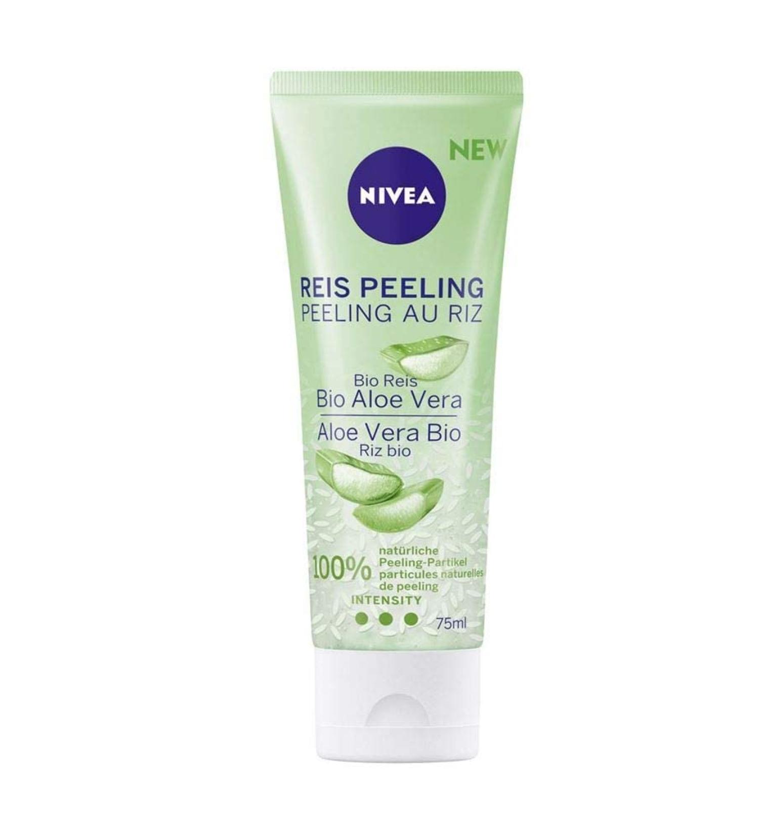 Nivea Rice Peeling Bio Aloe Vera 75ml - Natural Facial Cleanser High Intensity Exfoliation No Microplastics - Buy Online on GoSupps.com