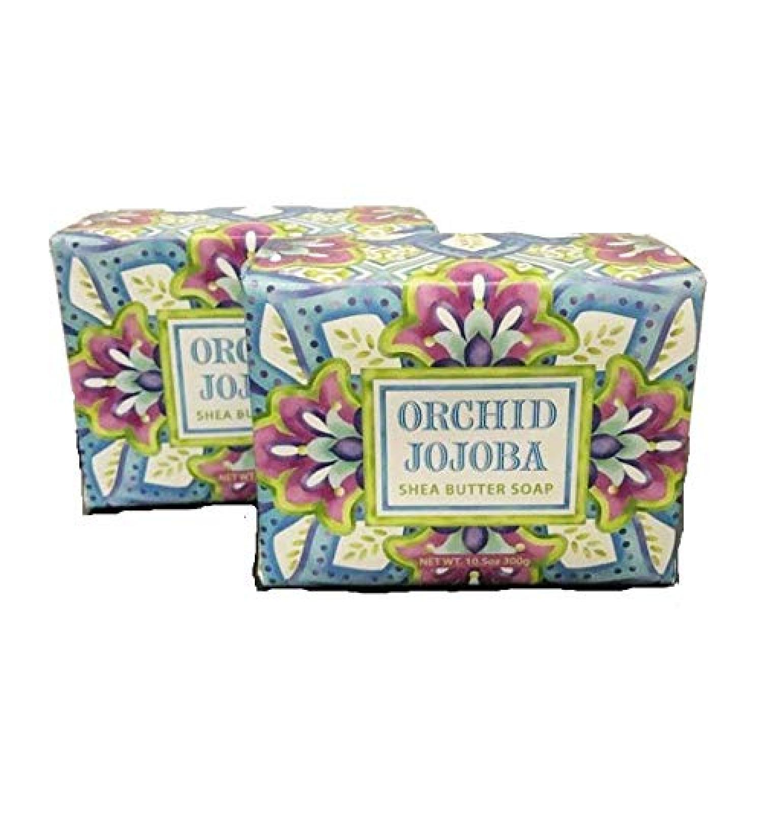 Greenwich Bay Trading Company Set of Two 10.5 oz Shea Butter Soap Bars (Orchid Jojoba)