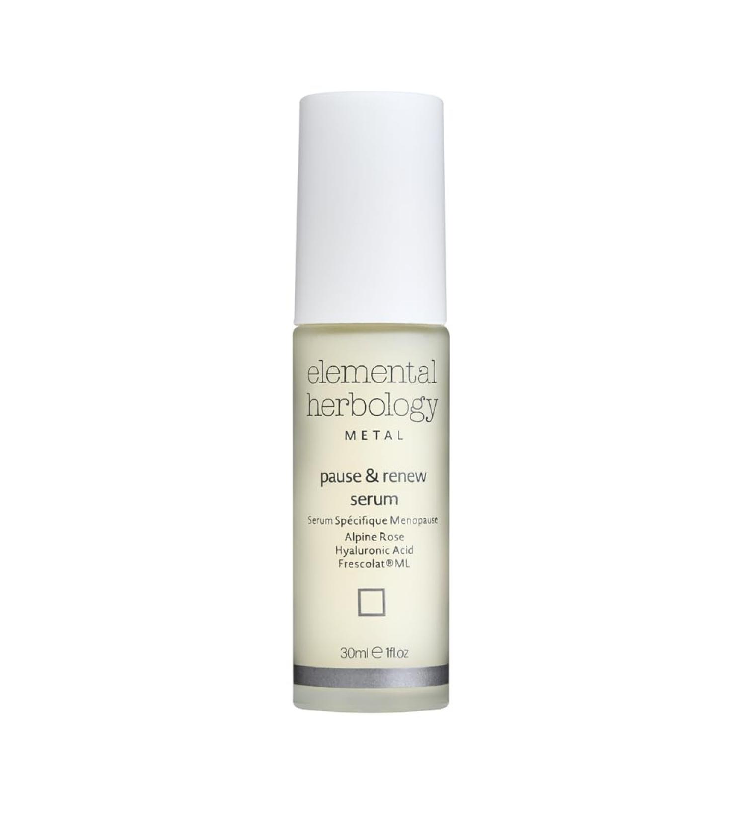 Elemental Herbology Pause & Renew Serum Hydrating & Cooling Face Serum with Botanical Extracts Refreshing Daily Treatment for Mature or Sensitive Skin 1.0 fl oz