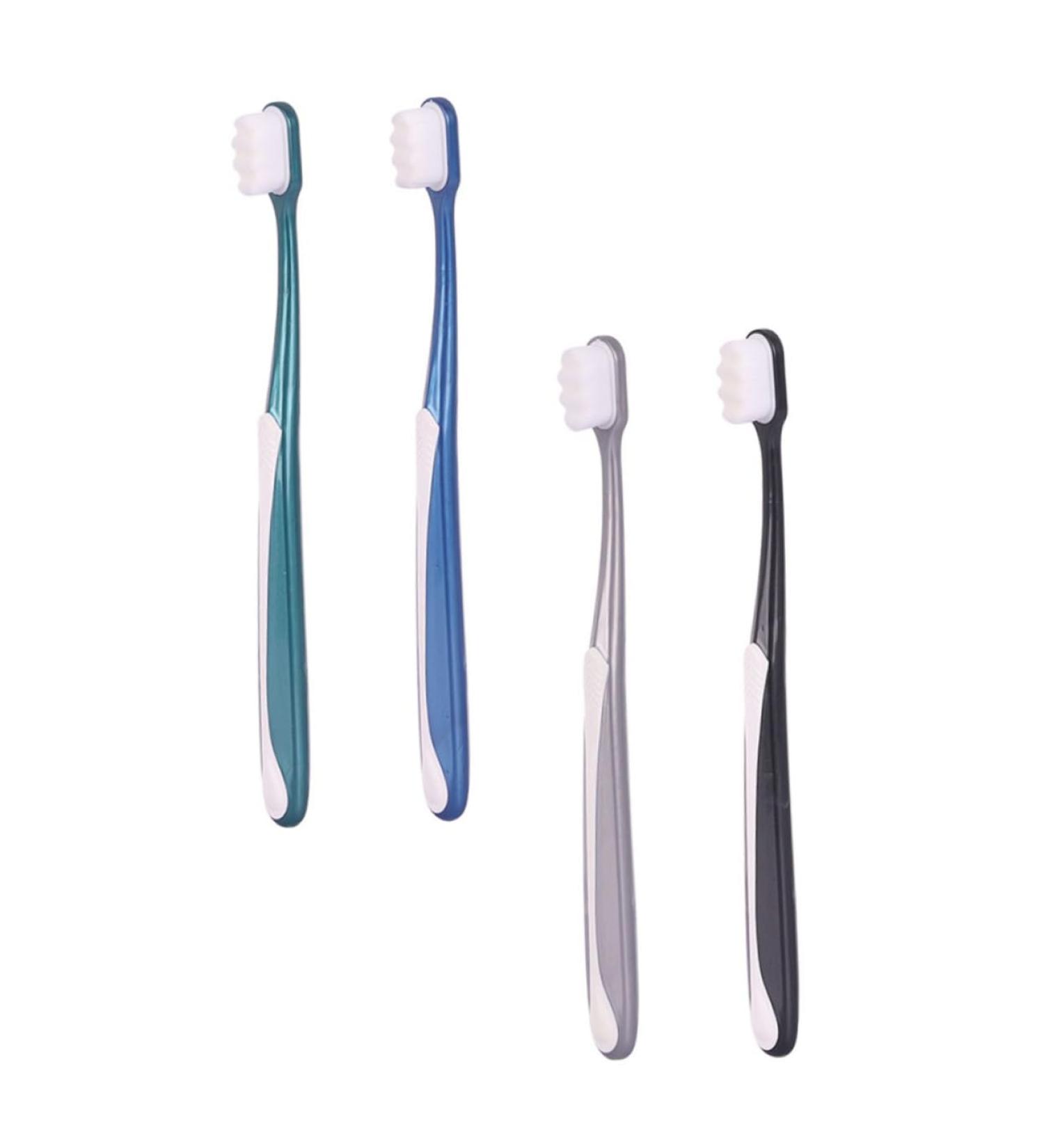 Frcolor Soft Toothbrush Set for Adults - 4 Portable & Flexible Toothbrushes for Home Use - Effective Tooth Cleaning - Buy Online on GoSupps.com