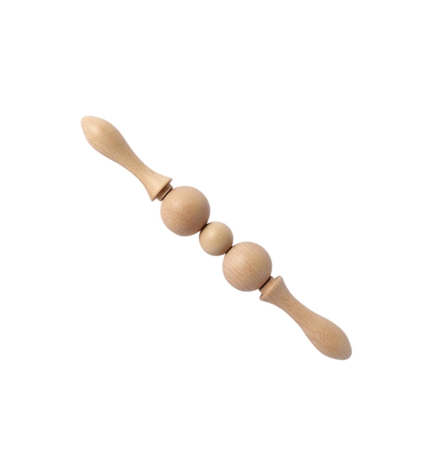 Buy Wooden Rolling Stick Body Massager - Khaki Beech Massage Tool for Neck & Home Use | International Shipping - Buy Online on GoSupps.com