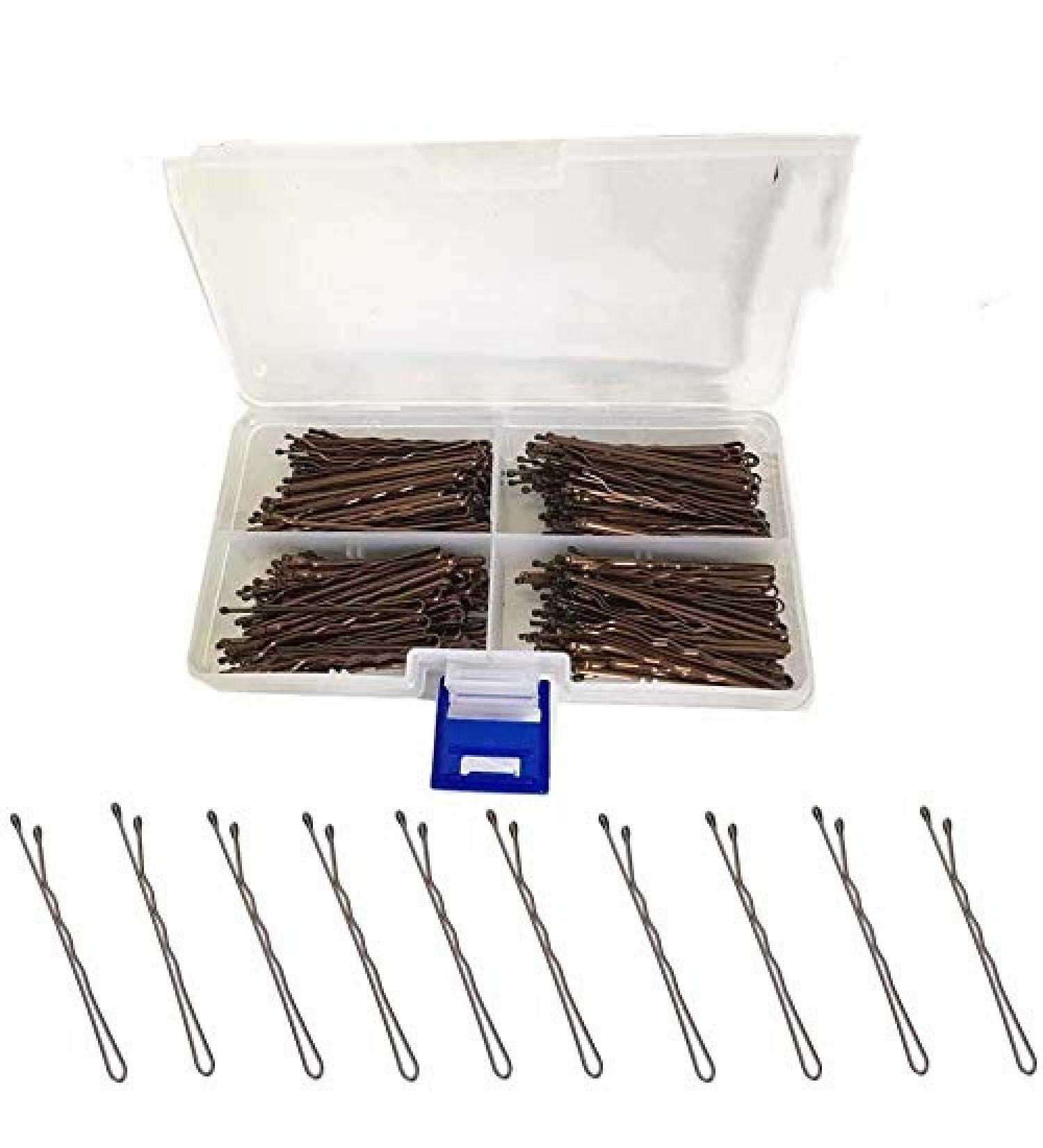 TOKERD 300 Pieces Brown Hairpins with Storage Box - Essential Bobby Pins for Girls & Women | Perfect Hair Accessories for Every Style - Buy Online on GoSupps.com